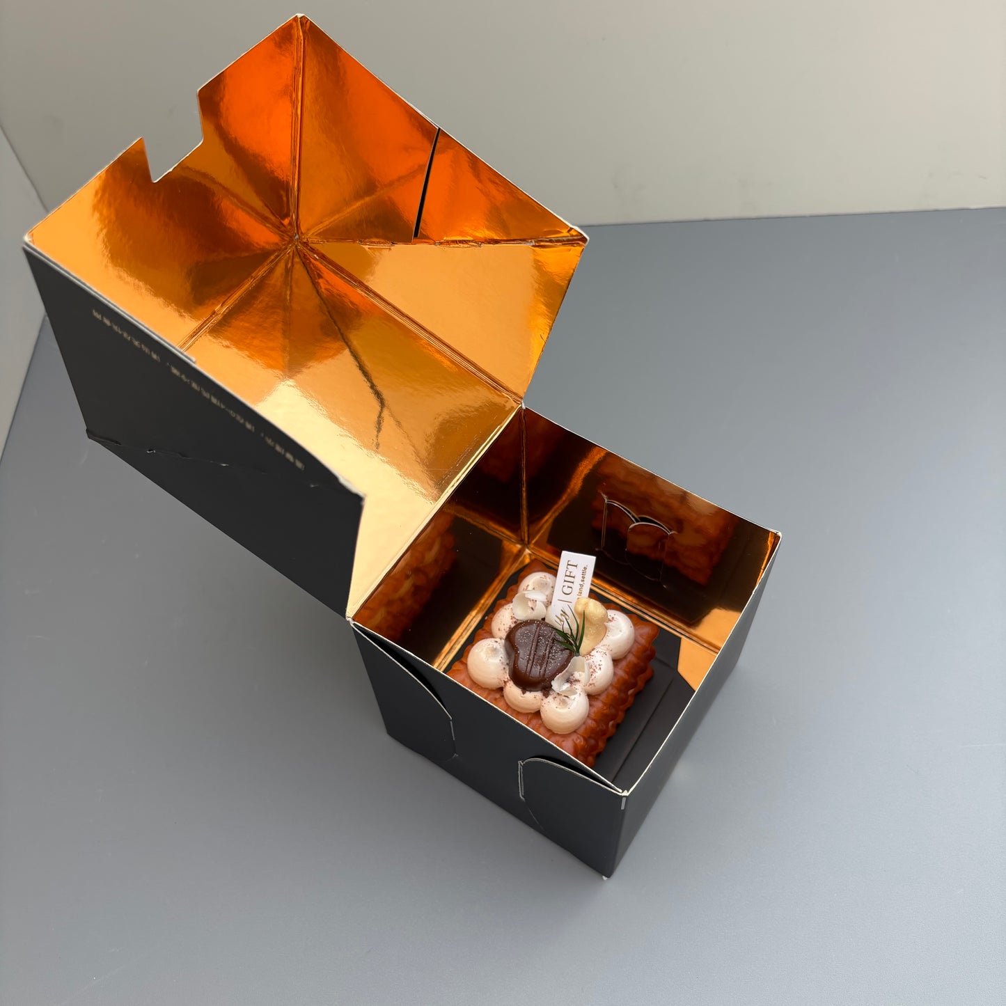 20PCS Rose Gold Paper Card Box for single mini cake