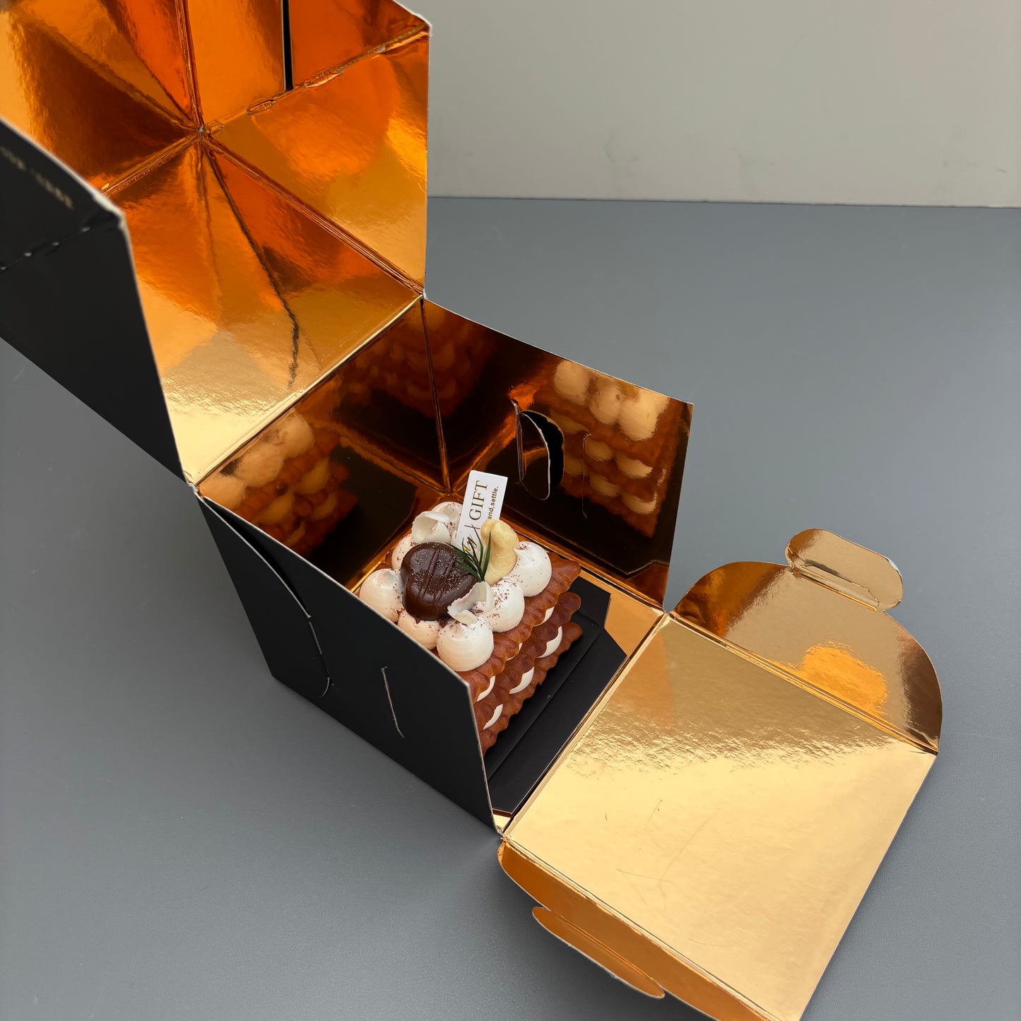 20PCS Rose Gold Paper Card Box for single mini cake