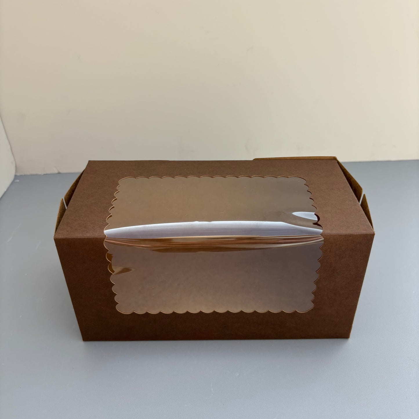100PCS Kraft Paper Bakery Box with Window for Cookies Pumpkin Roll Pastry Loaf Muffins Breads Dessert