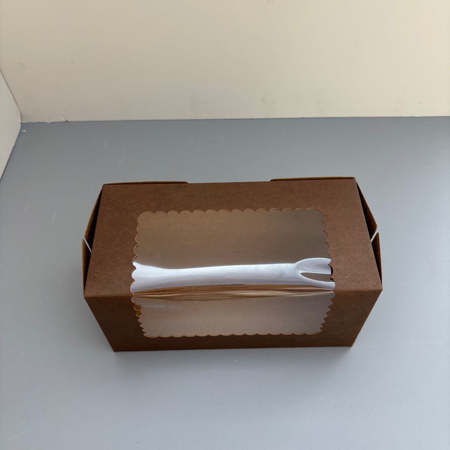 100PCS Kraft Paper Bakery Box with Window for Cookies Pumpkin Roll Pastry Loaf Muffins Breads Dessert