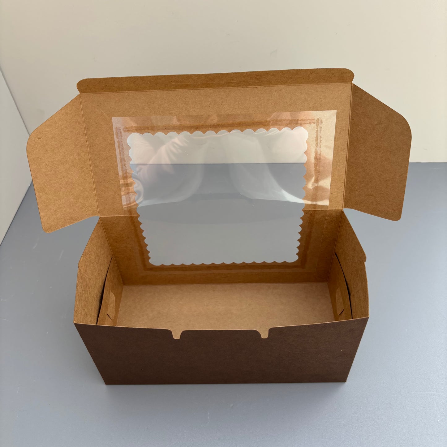 100PCS Kraft Paper Bakery Box with Window for Cookies Pumpkin Roll Pastry Loaf Muffins Breads Dessert