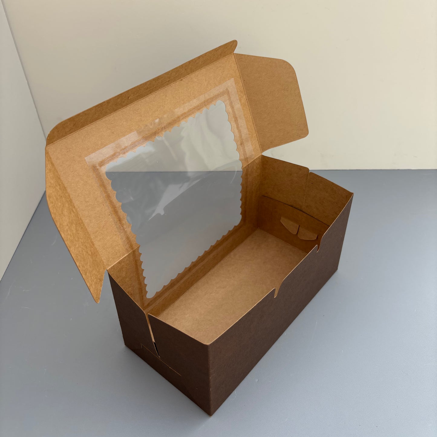 100PCS Kraft Paper Bakery Box with Window for Cookies Pumpkin Roll Pastry Loaf Muffins Breads Dessert