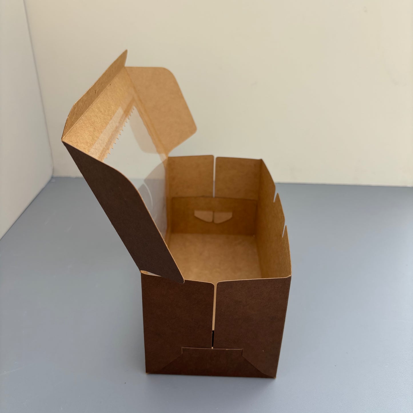 100PCS Kraft Paper Bakery Box with Window for Cookies Pumpkin Roll Pastry Loaf Muffins Breads Dessert