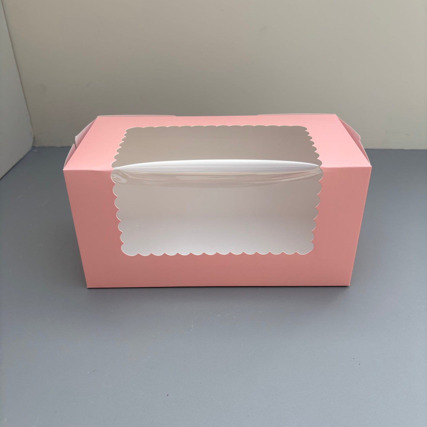 100PCS Pink Paper Bakery Box with Window for Cookies Pumpkin Roll Pastry Loaf Muffins Breads Dessert