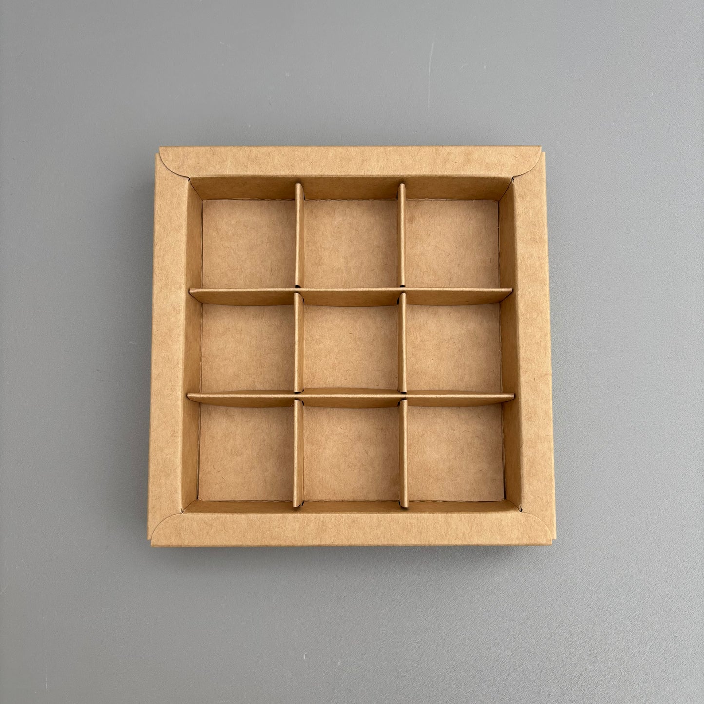 10PCS 4/9/16/25-cells kraft chocolate box with clear sleeve