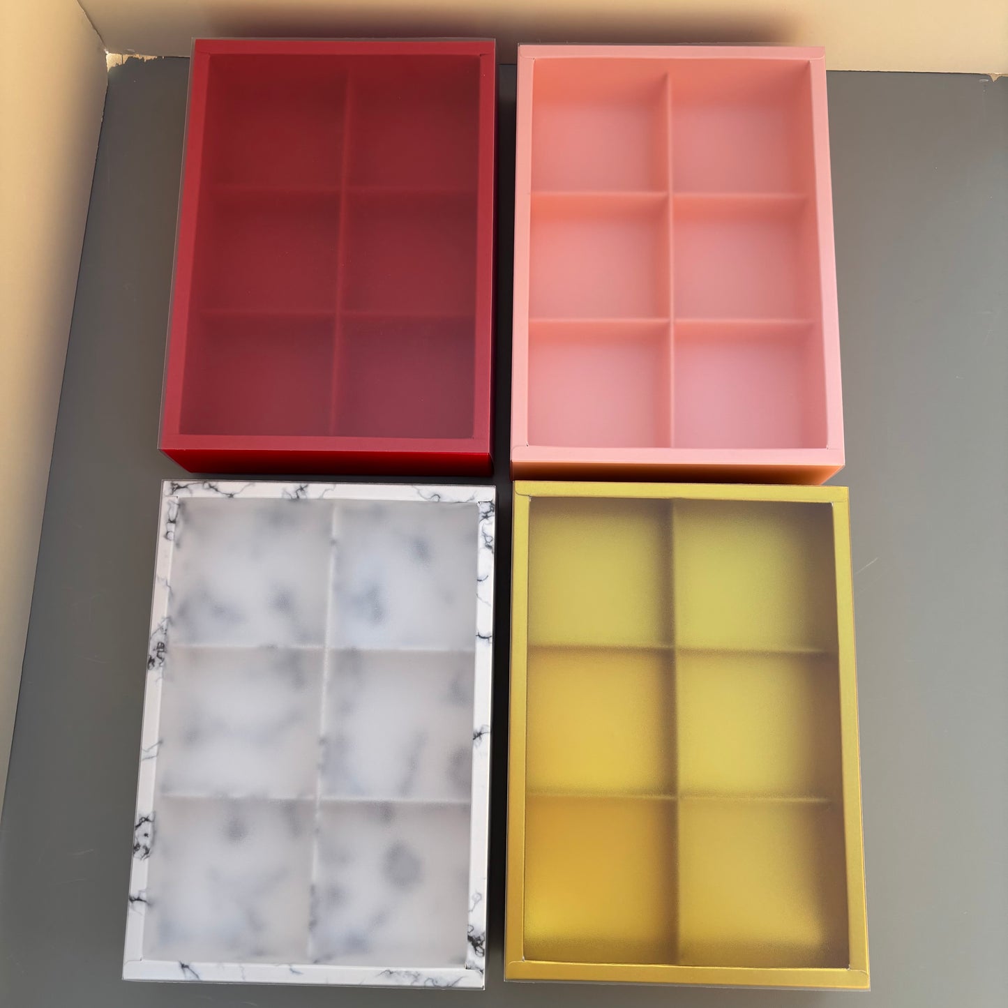 20PCS 6-compartments mooncake & cookies box with clear sleeve