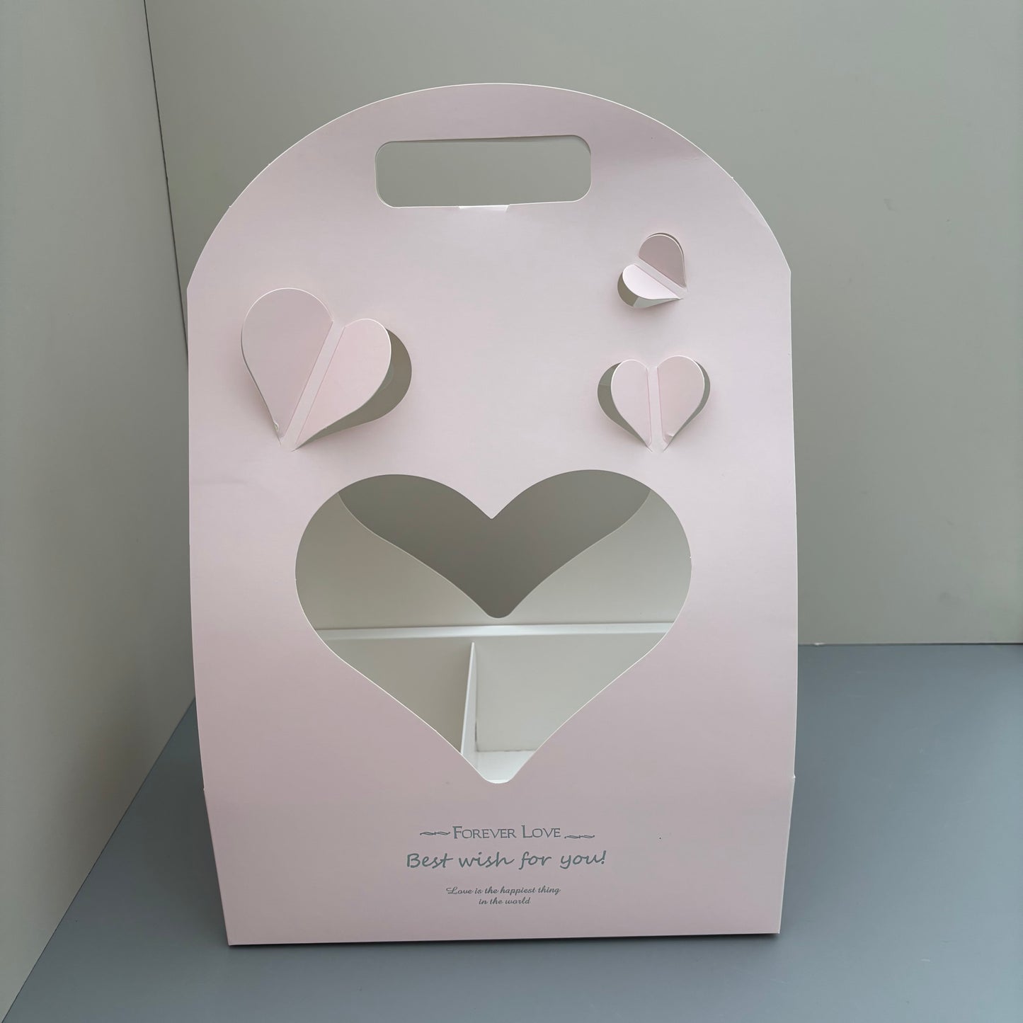 5 Boxes Pink Butterfly & Heart Cake Flower Box