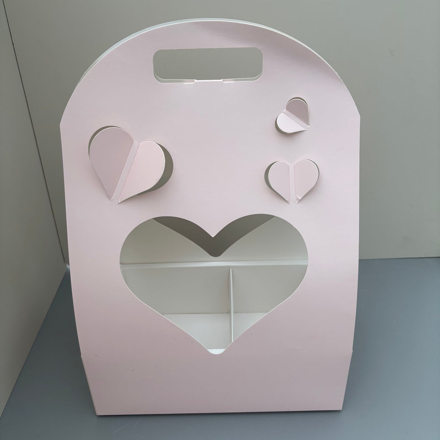 5 Boxes Pink Butterfly & Heart Cake Flower Box