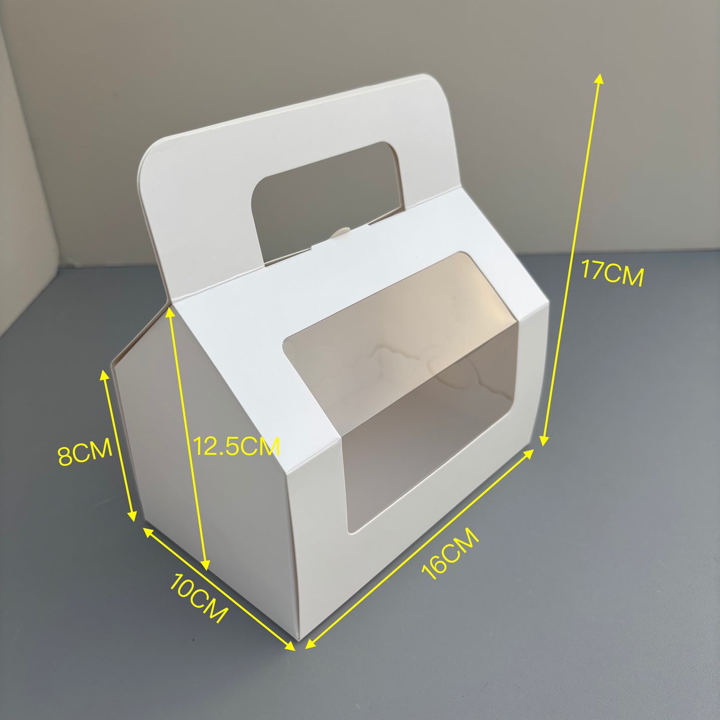 20PCS White Paper Handle Dessert Bakery Box with Insert