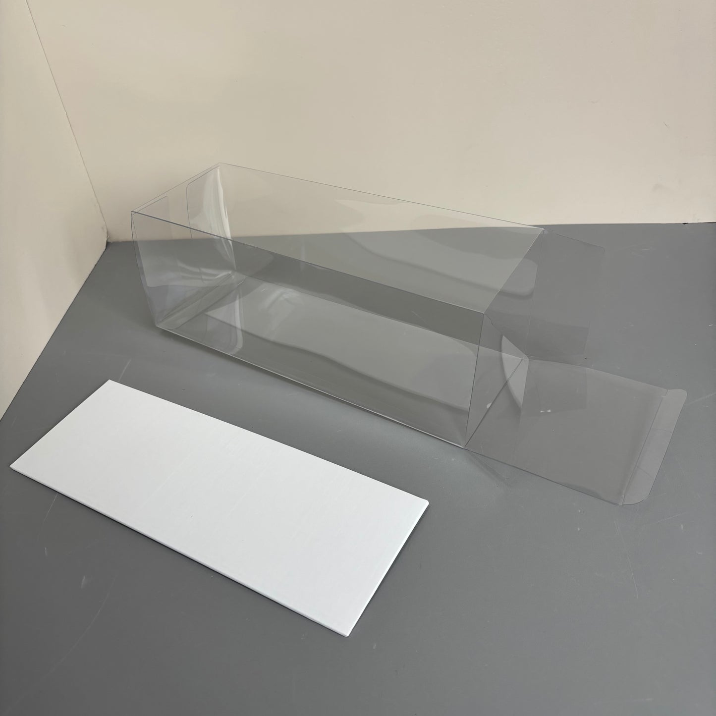 20PCS Long Cake Dessert Clear Box with Paper Board