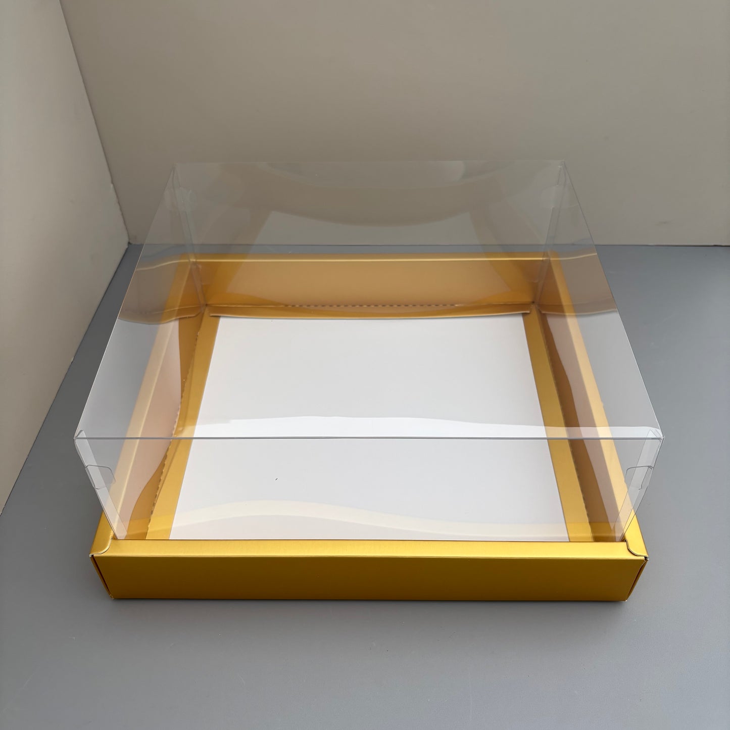10PCS Square Charcuterie & Food Box Paper Base Box with Clear Cover