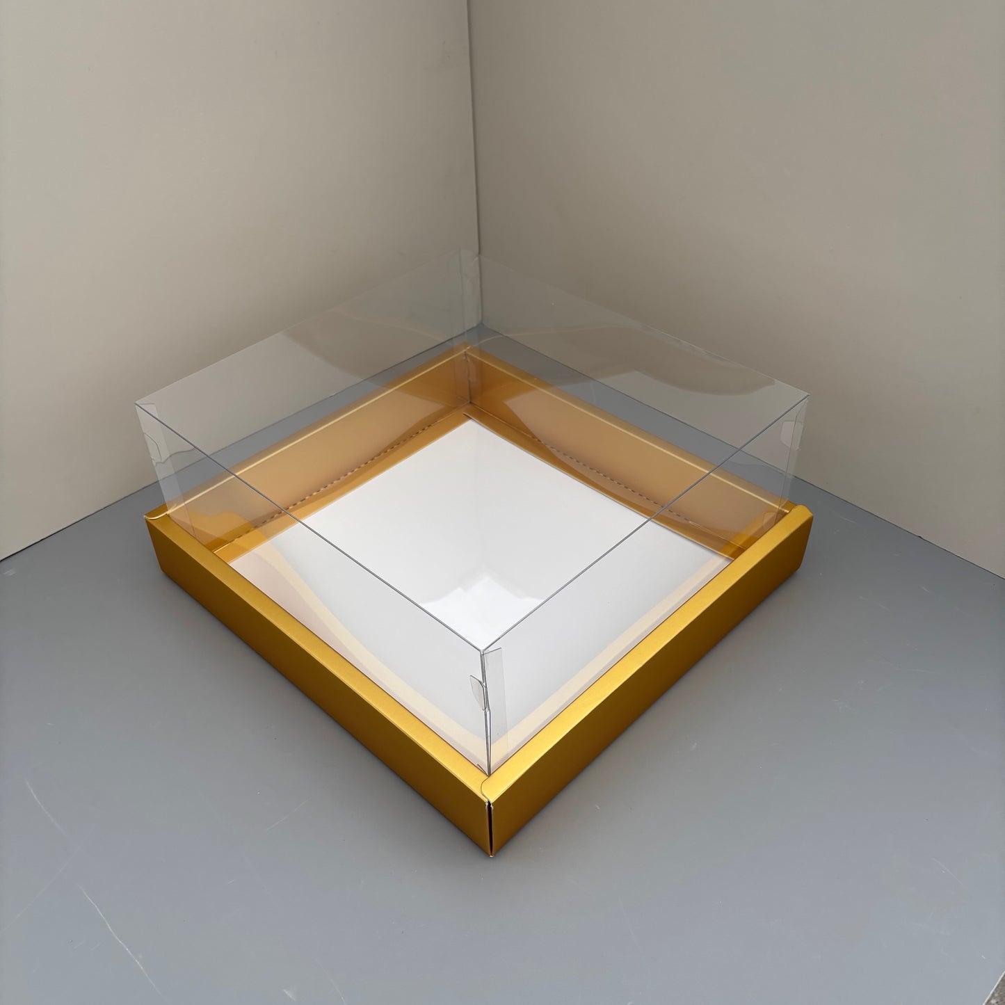 10PCS Square Charcuterie & Food Box Paper Base Box with Clear Cover