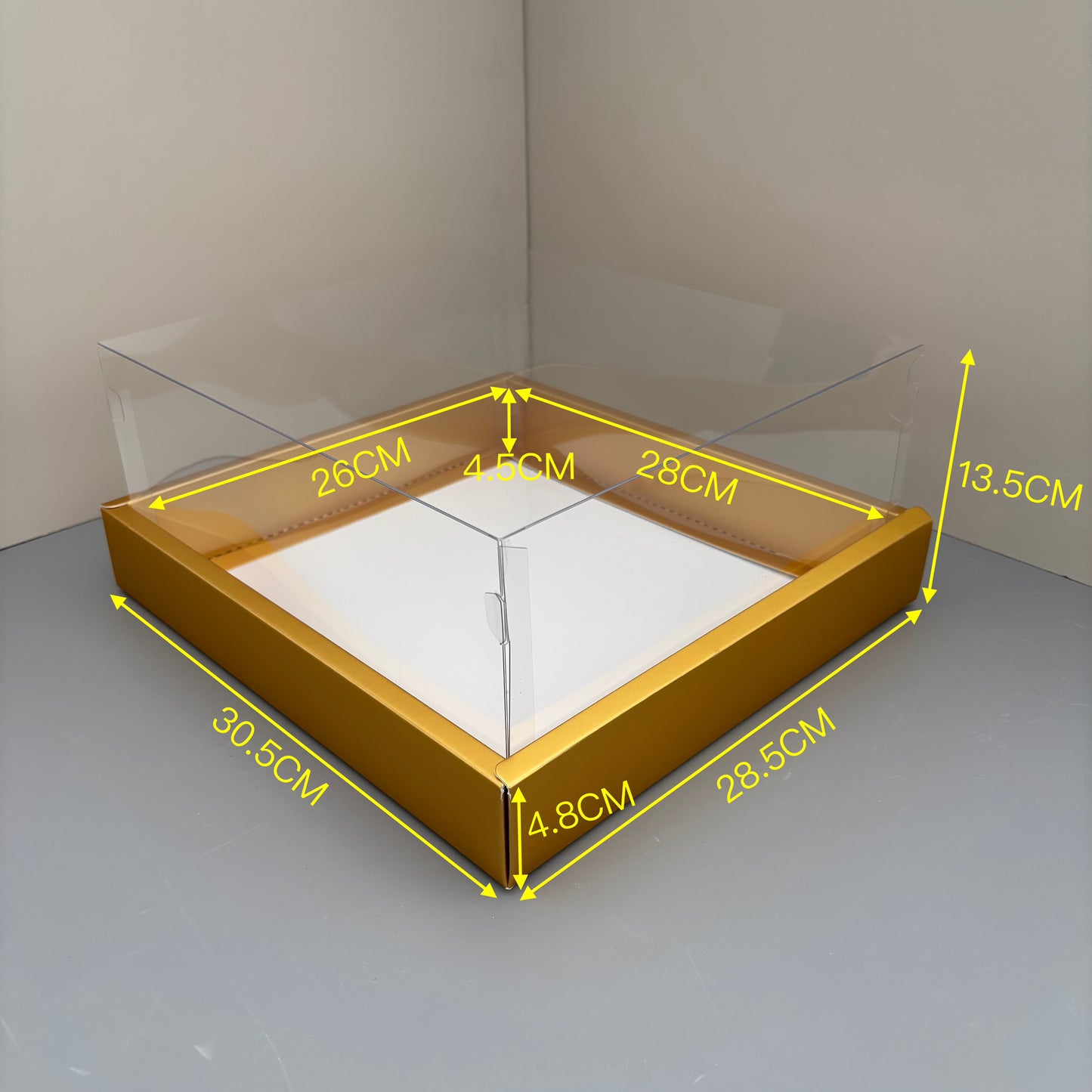 10PCS Square Charcuterie & Food Box Paper Base Box with Clear Cover