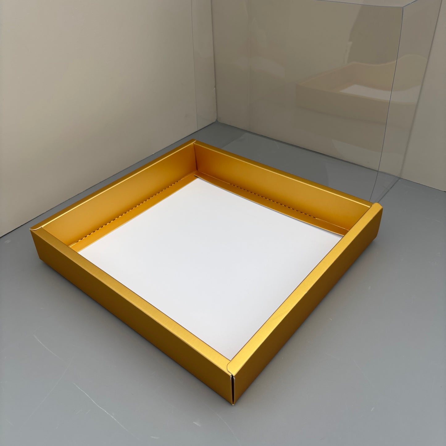 10PCS Square Charcuterie & Food Box Paper Base Box with Clear Cover