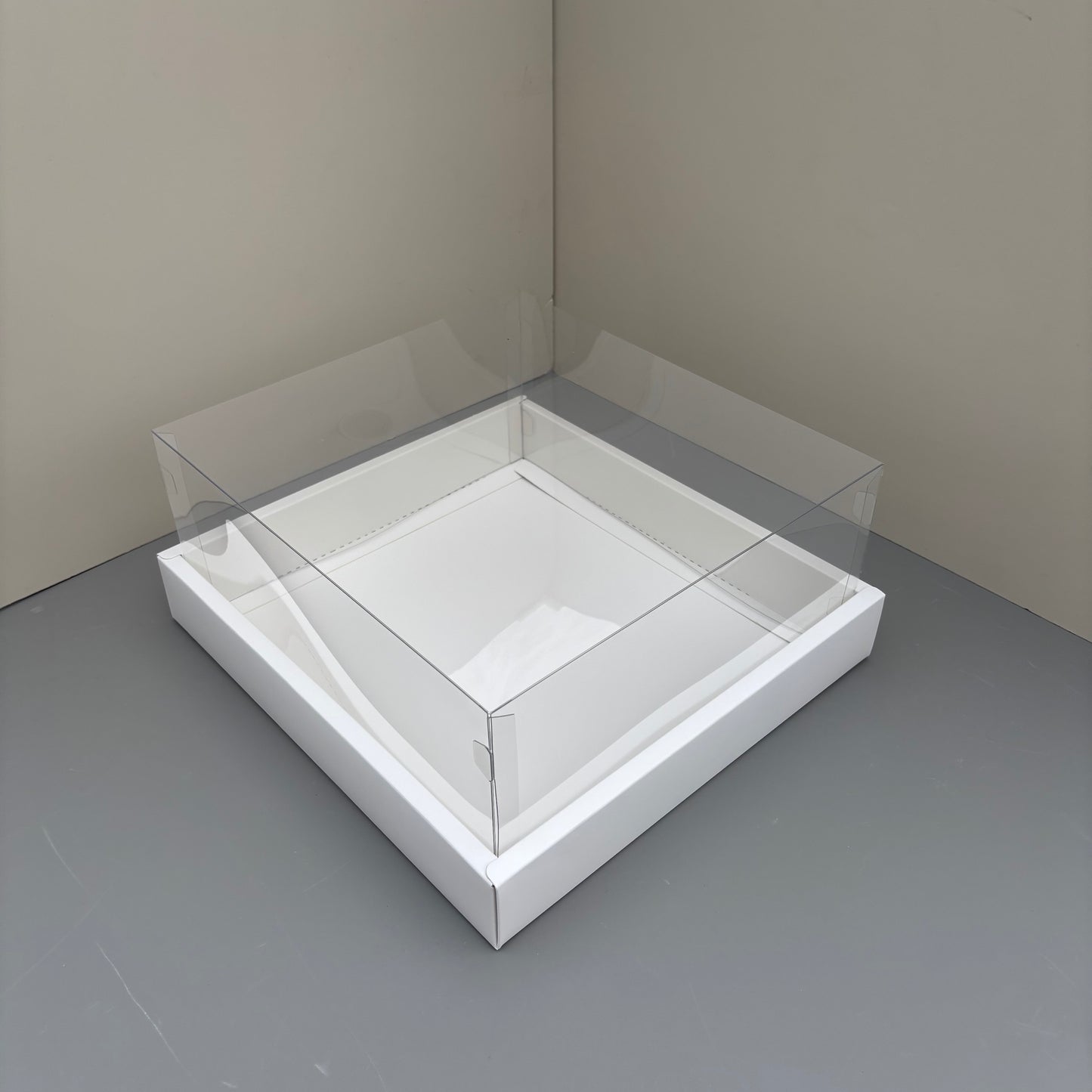 10PCS Square Charcuterie & Food Box Paper Base Box with Clear Cover
