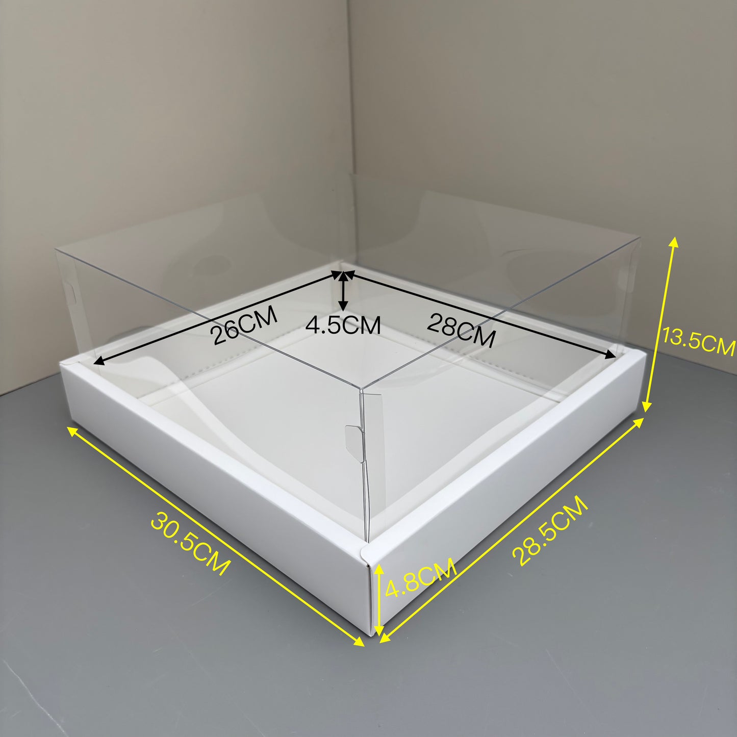 10PCS Square Charcuterie & Food Box Paper Base Box with Clear Cover