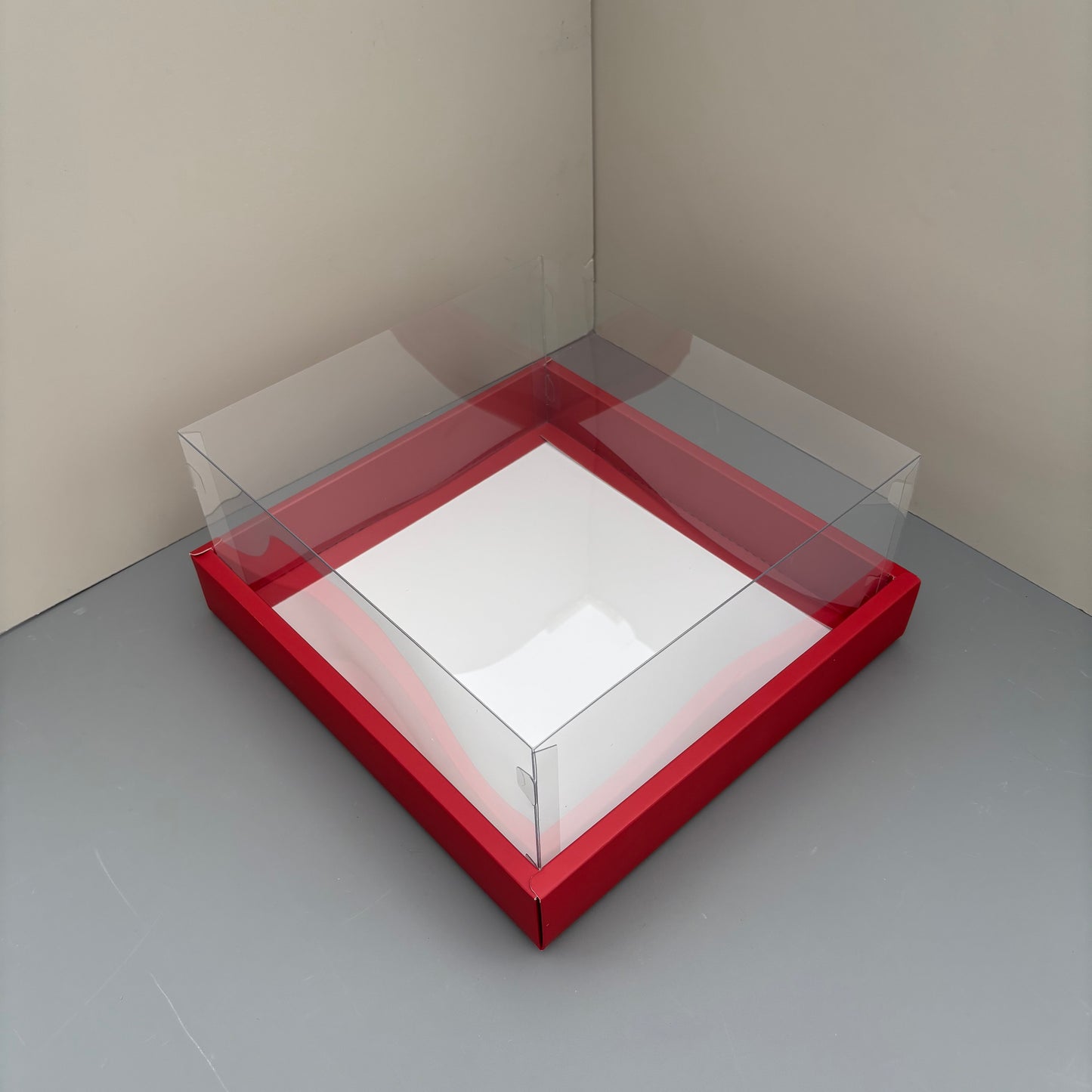 10PCS Square Charcuterie & Food Box Paper Base Box with Clear Cover
