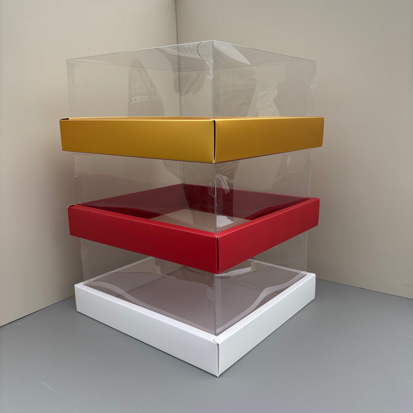 10PCS Square Charcuterie & Food Box Paper Base Box with Clear Cover