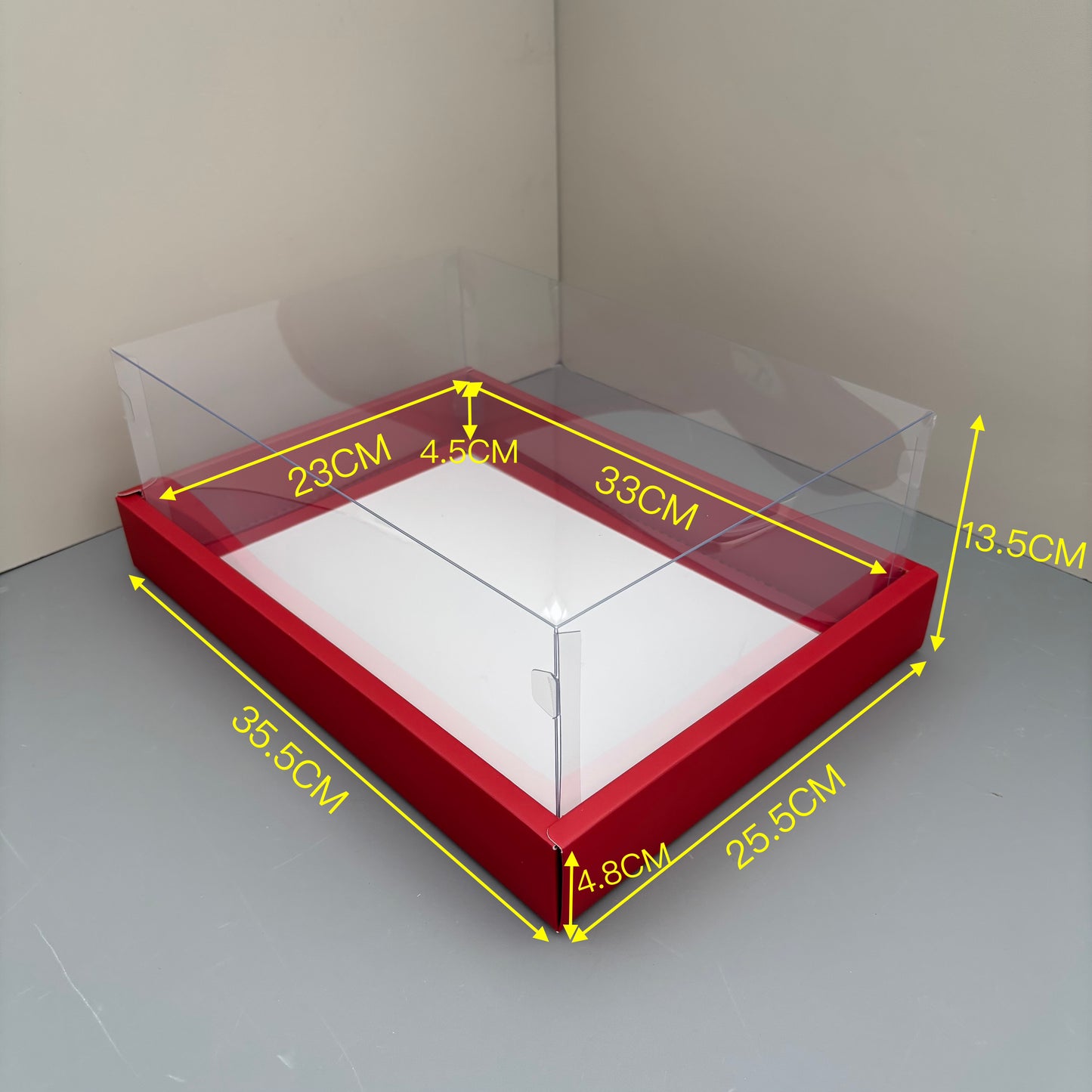 10PCS Rectangle Charcuterie & Food Box Paper Base Box with Clear Cover