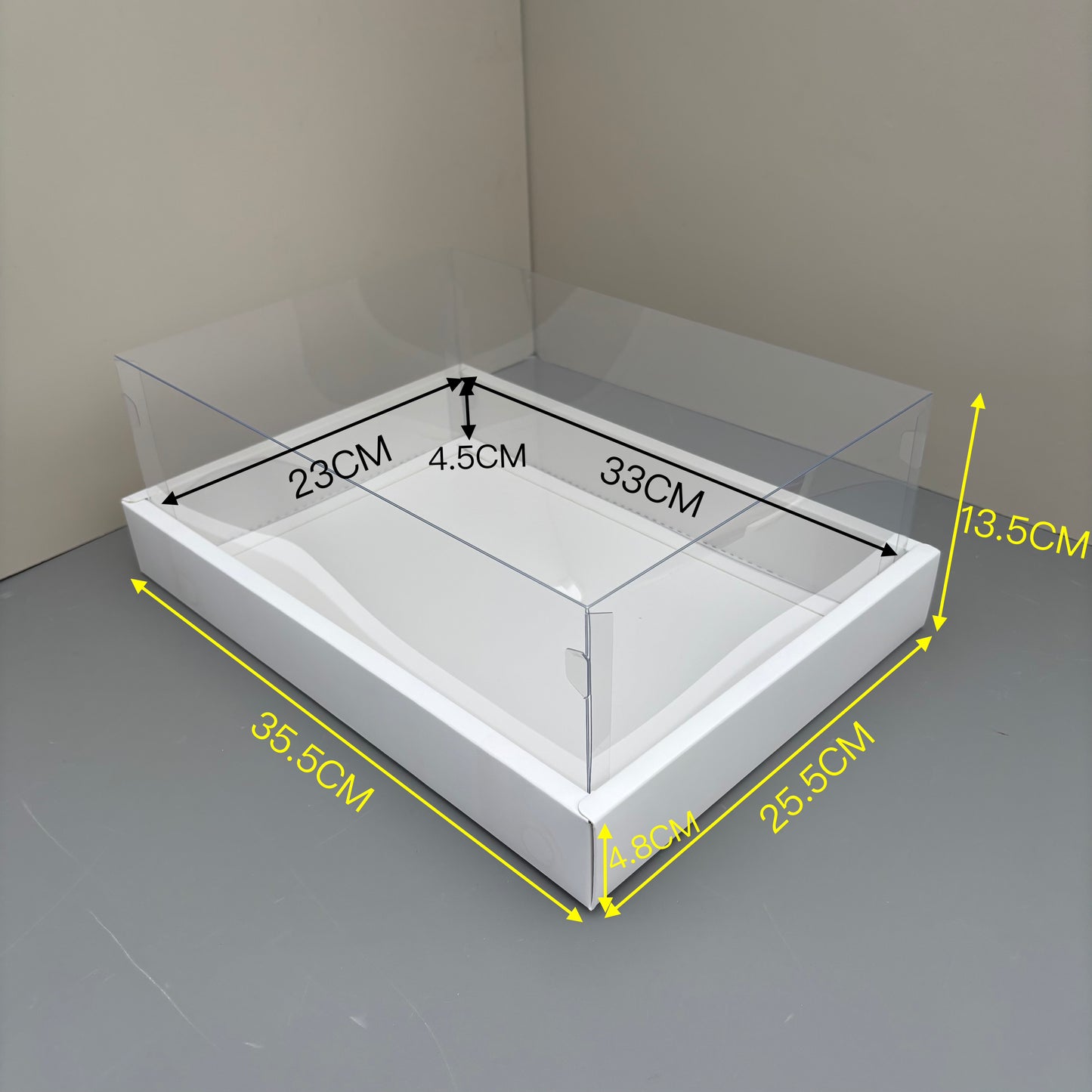 10PCS Rectangle Charcuterie & Food Box Paper Base Box with Clear Cover