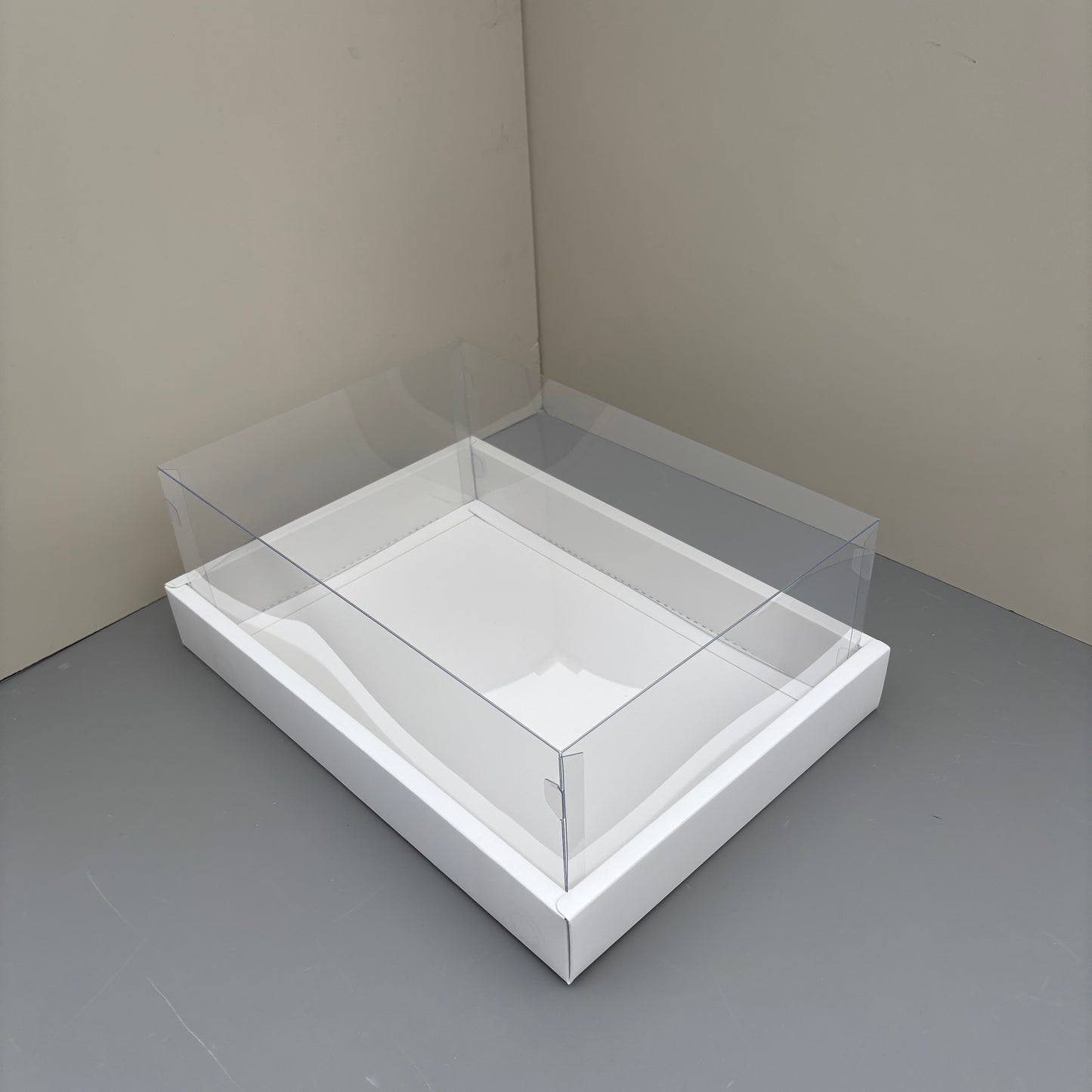 10PCS Rectangle Charcuterie & Food Box Paper Base Box with Clear Cover
