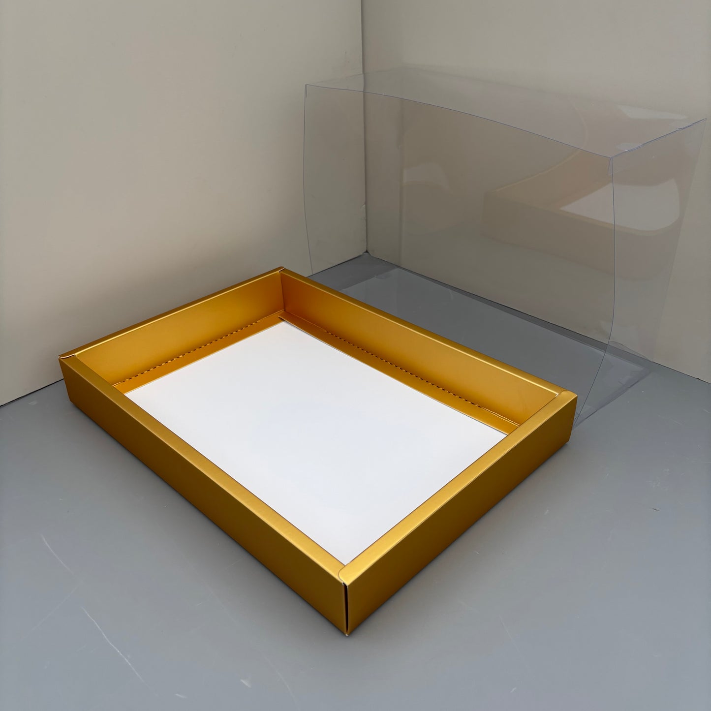 10PCS Rectangle Charcuterie & Food Box Paper Base Box with Clear Cover