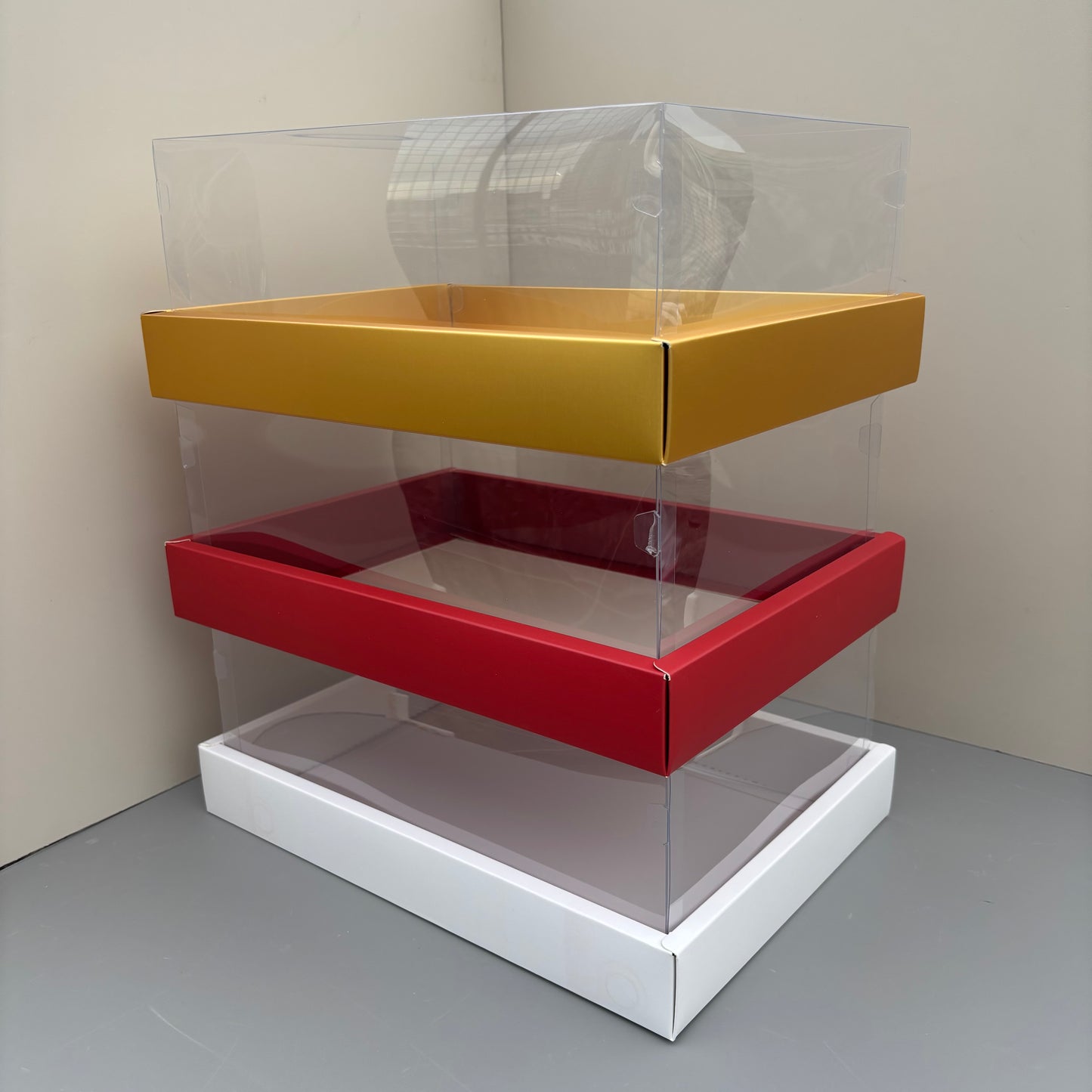 10PCS Rectangle Charcuterie & Food Box Paper Base Box with Clear Cover