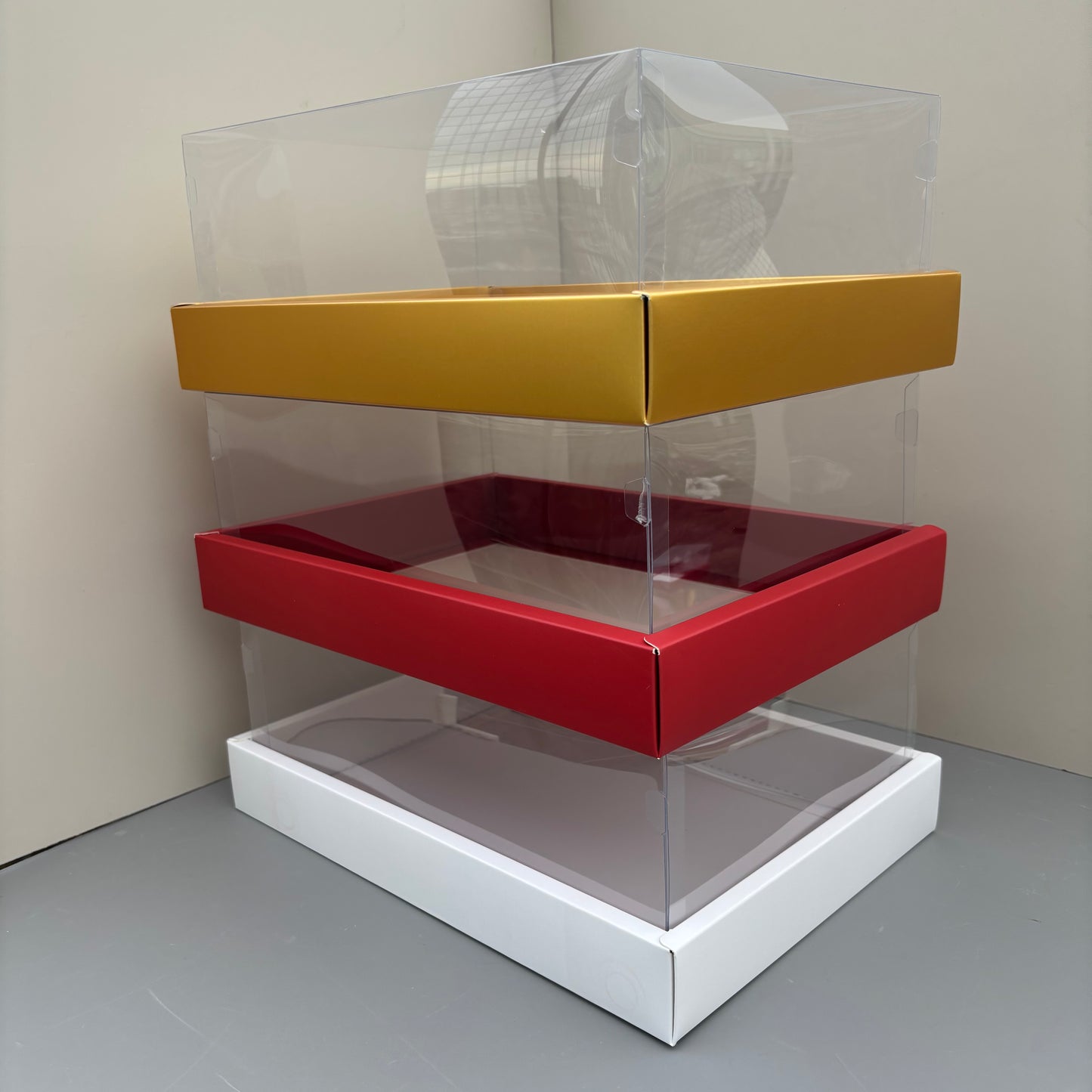10PCS Rectangle Charcuterie & Food Box Paper Base Box with Clear Cover