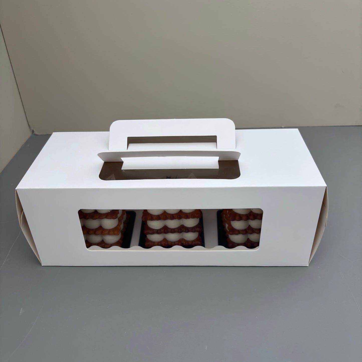 30PCS Rectangle White Paper Window Box with Insert