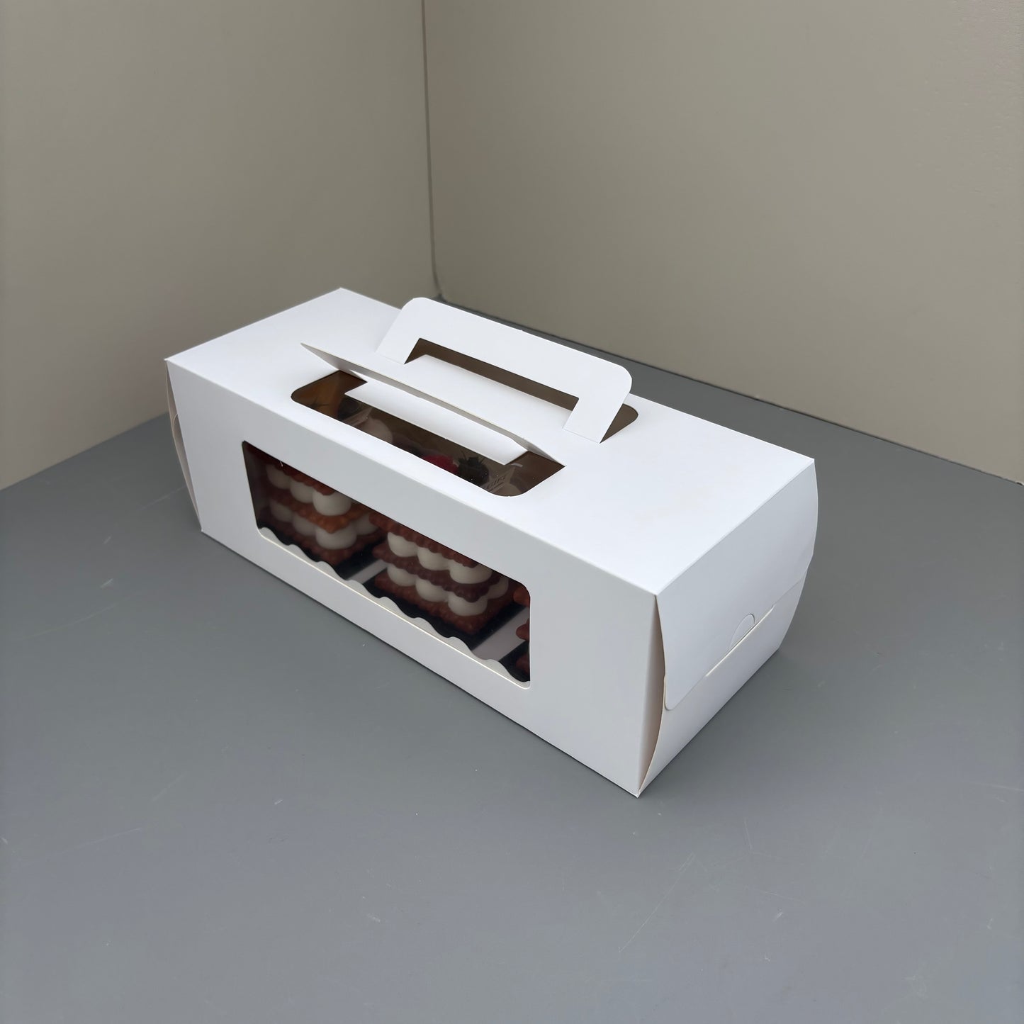 30PCS Rectangle White Paper Window Box with Insert