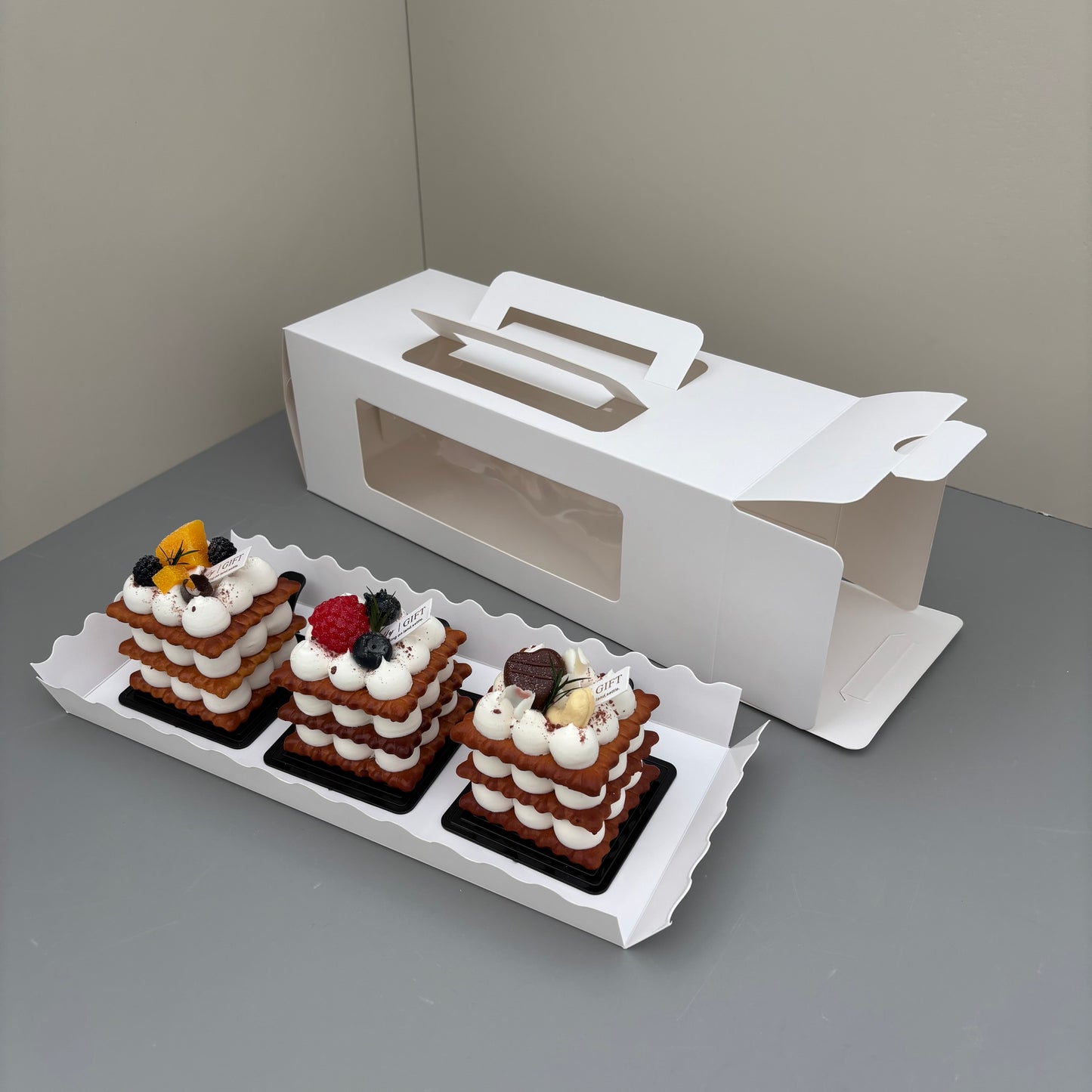 30PCS Rectangle White Paper Window Box with Insert
