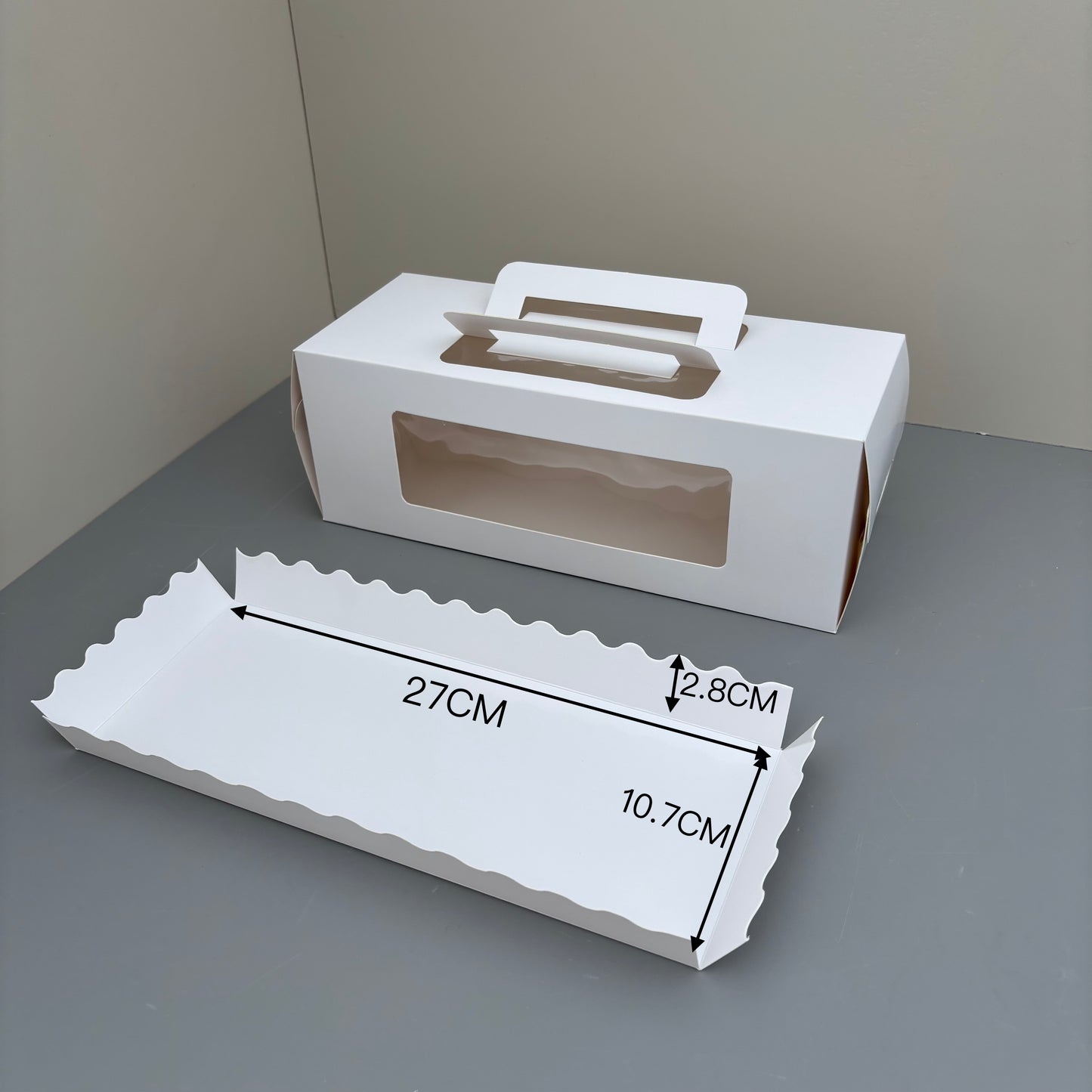 30PCS Rectangle White Paper Window Box with Insert