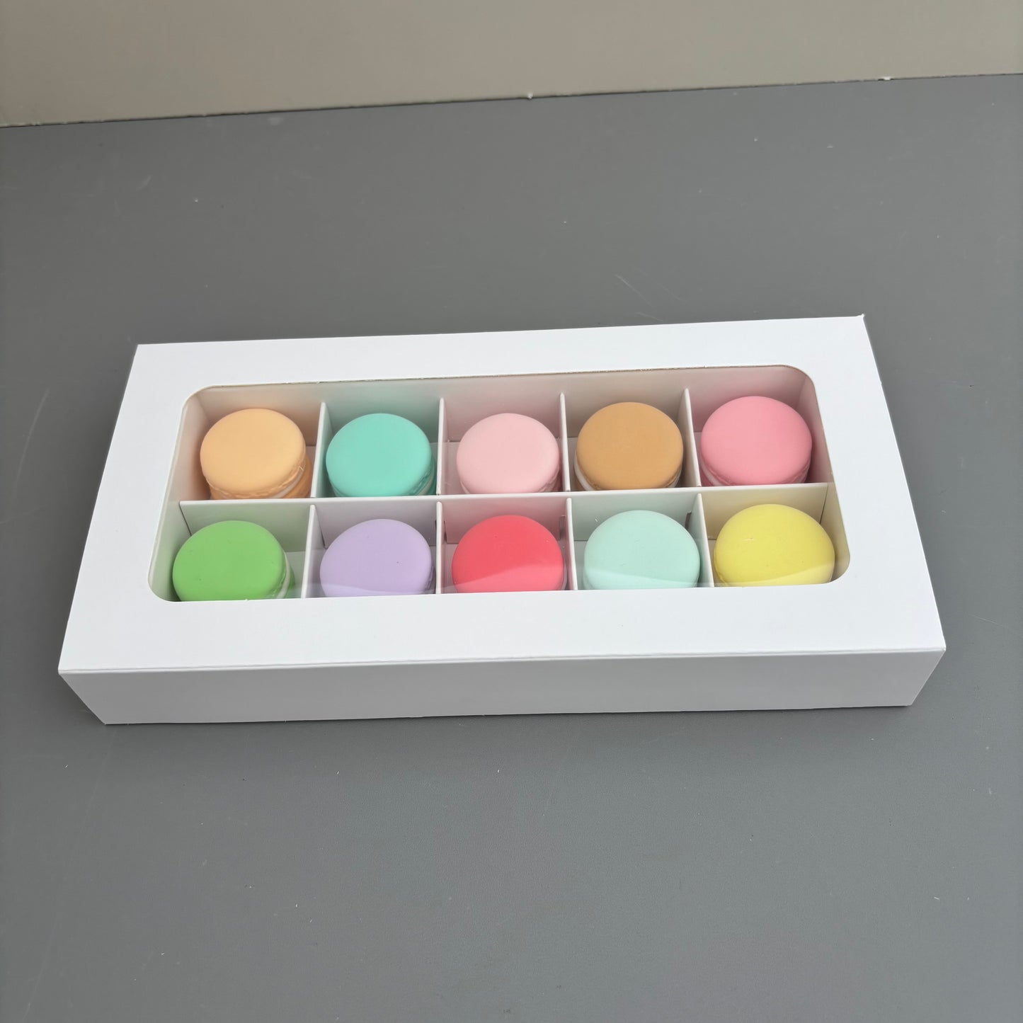 10PCS 10-cells Bonbon Chocolate & Mini Macaroons Drawer Box
