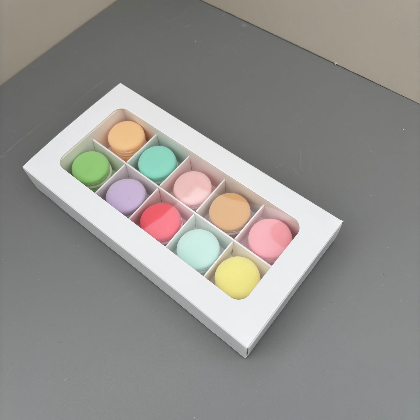 10PCS 10-cells Bonbon Chocolate & Mini Macaroons Drawer Box