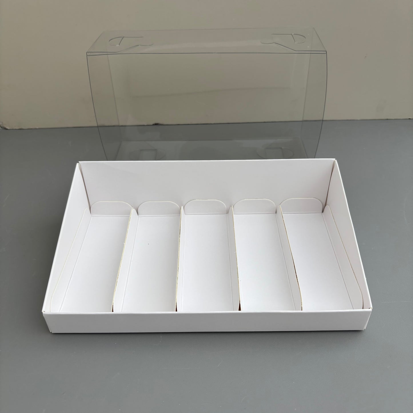10 Boxes 5-paper Inserts Chocolate Bar & Popsicle Dessert Paper Base Box With Clear Lid