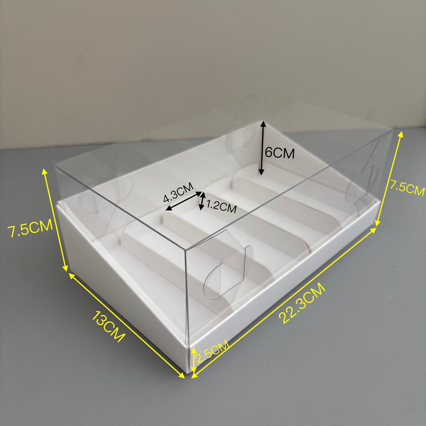 10 Boxes 5-paper Inserts Chocolate Bar & Popsicle Dessert Paper Base Box With Clear Lid