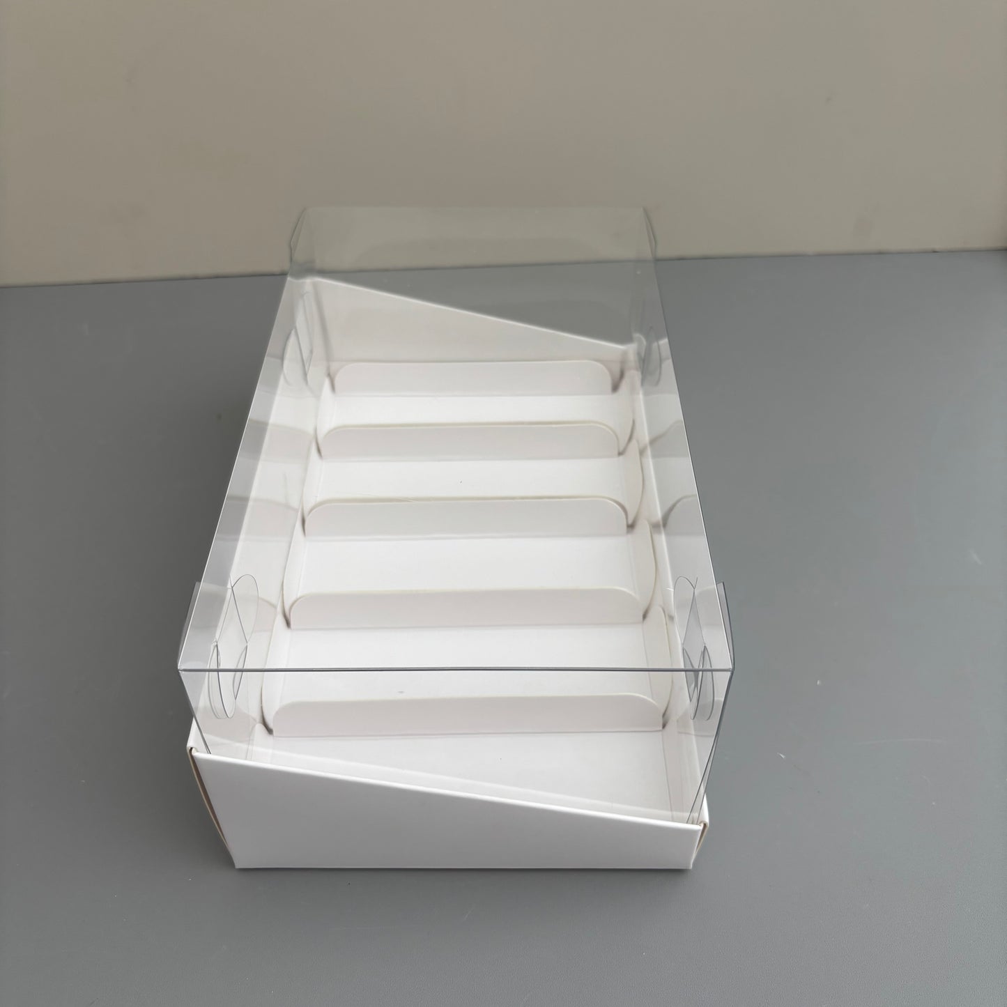 10 Boxes 5-paper Inserts Chocolate Bar & Popsicle Dessert Paper Base Box With Clear Lid