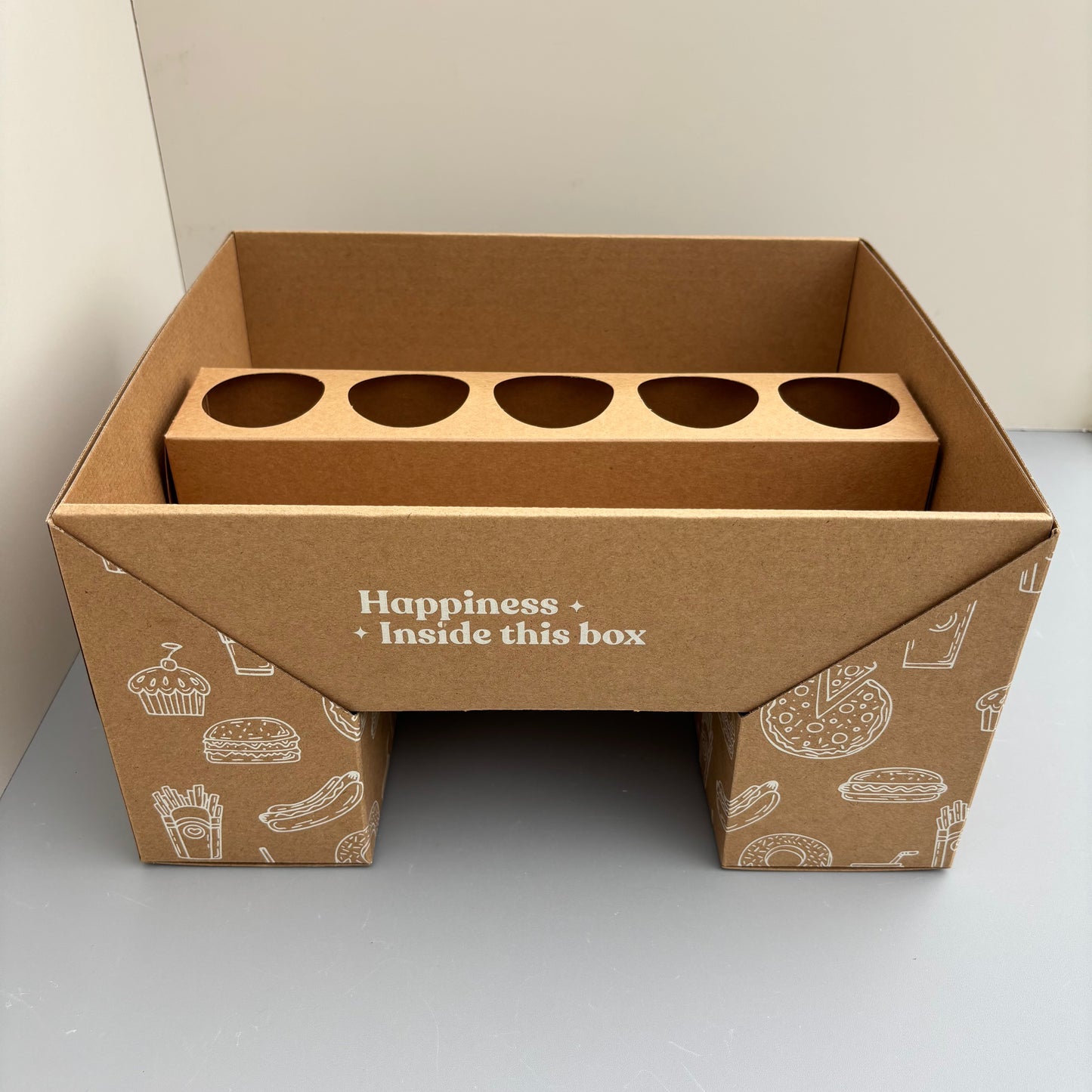 10 Boxes Kraft 2 Pieces Special Drawer Sleeve Box for Charcuterie Food Snack Fruit