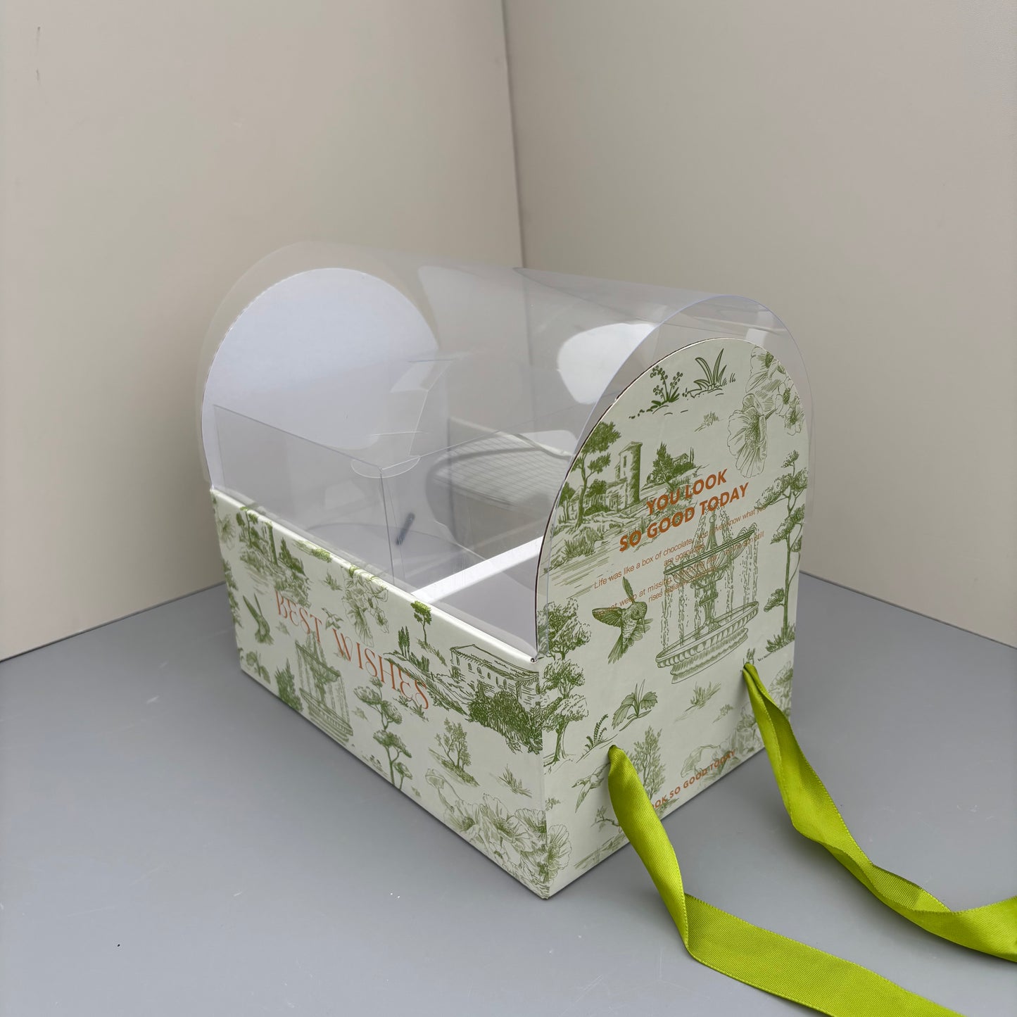 5 Boxes Green Flower & Cake Box