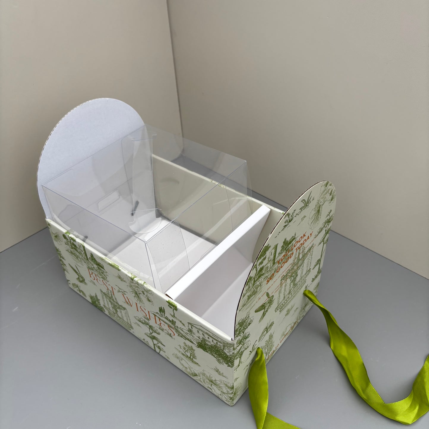 5 Boxes Green Flower & Cake Box