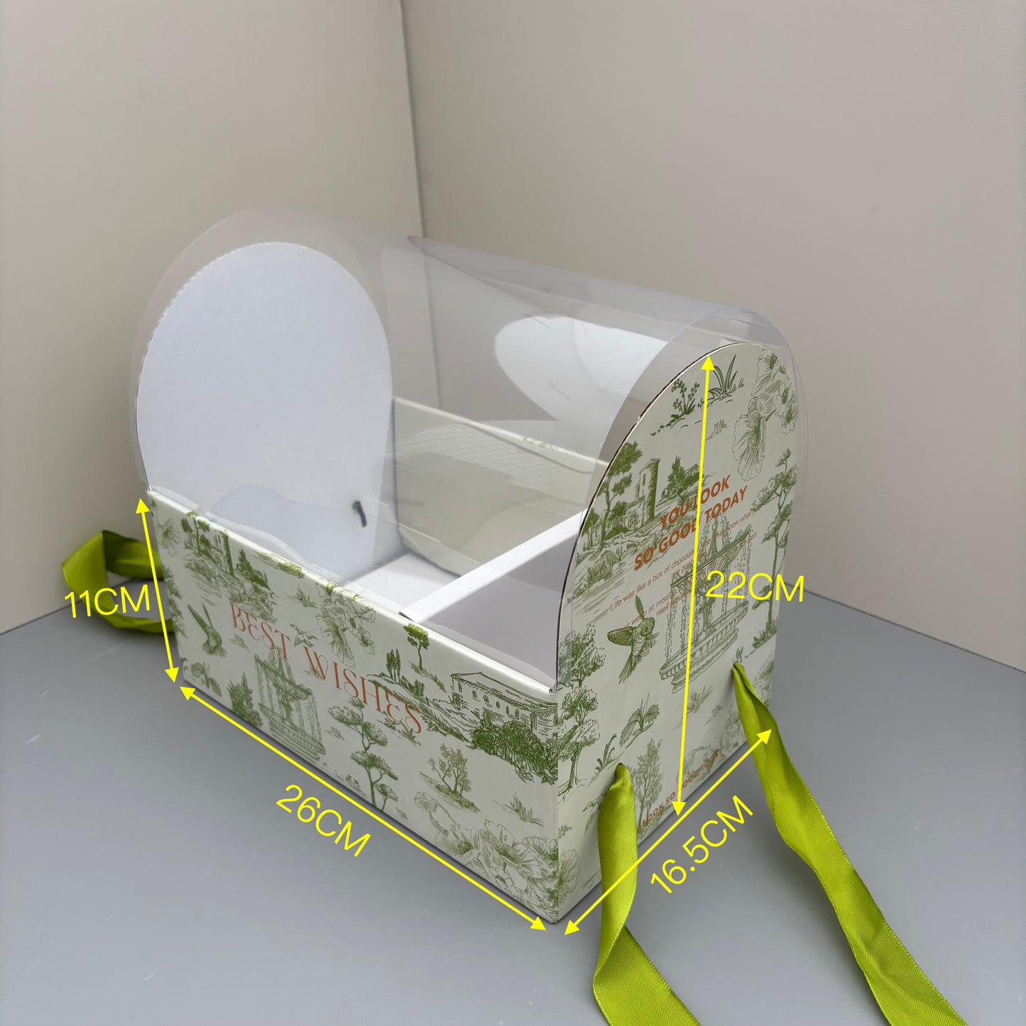 5 Boxes Green Flower & Cake Box