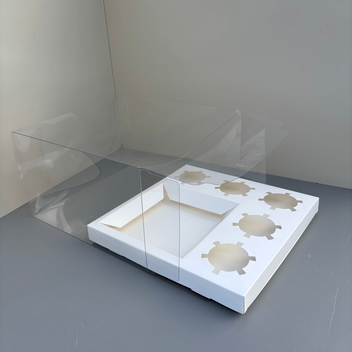 10 Boxes 5-cupcakes & bento cake clear box with paper insert