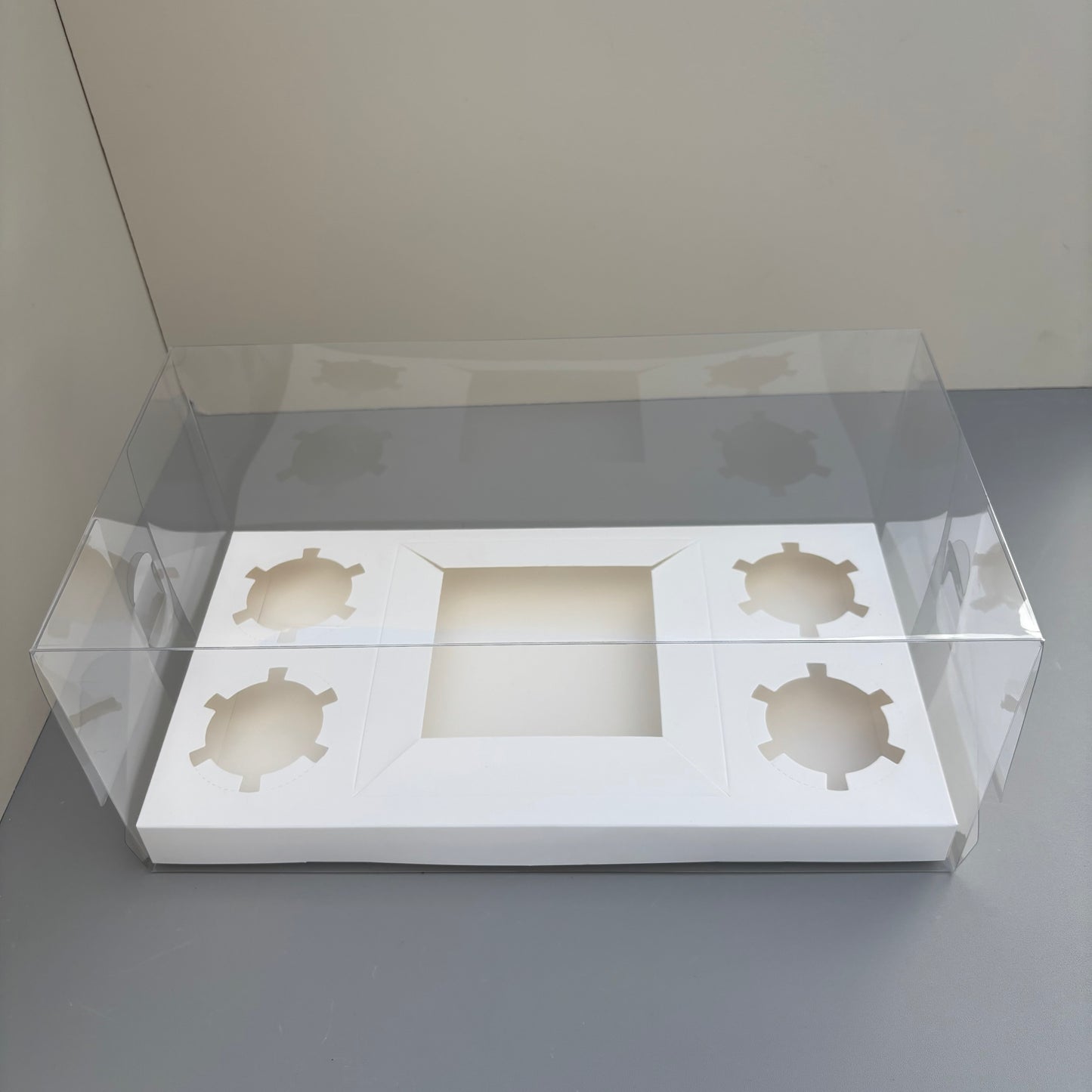 10 Boxes 4-cupcakes & bento cake clear box with paper insert