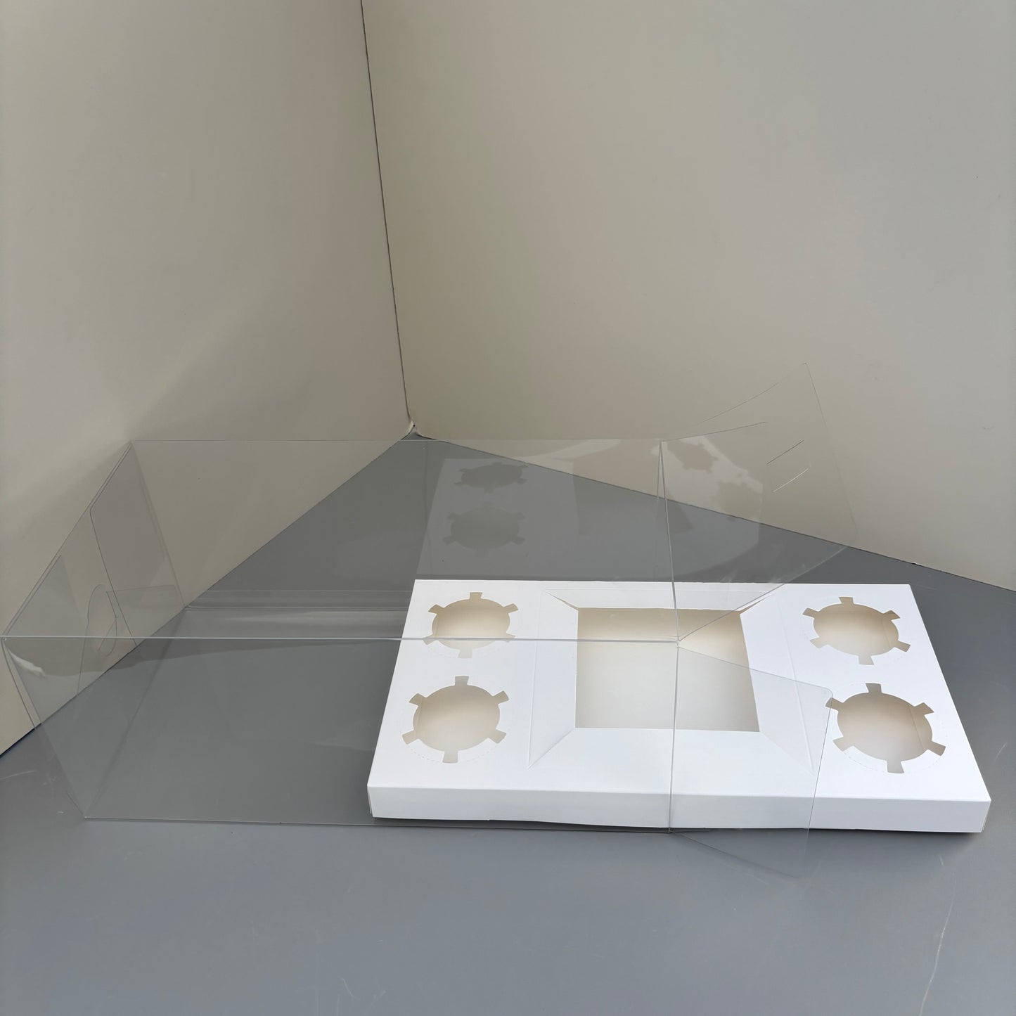 10 Boxes 4-cupcakes & bento cake clear box with paper insert