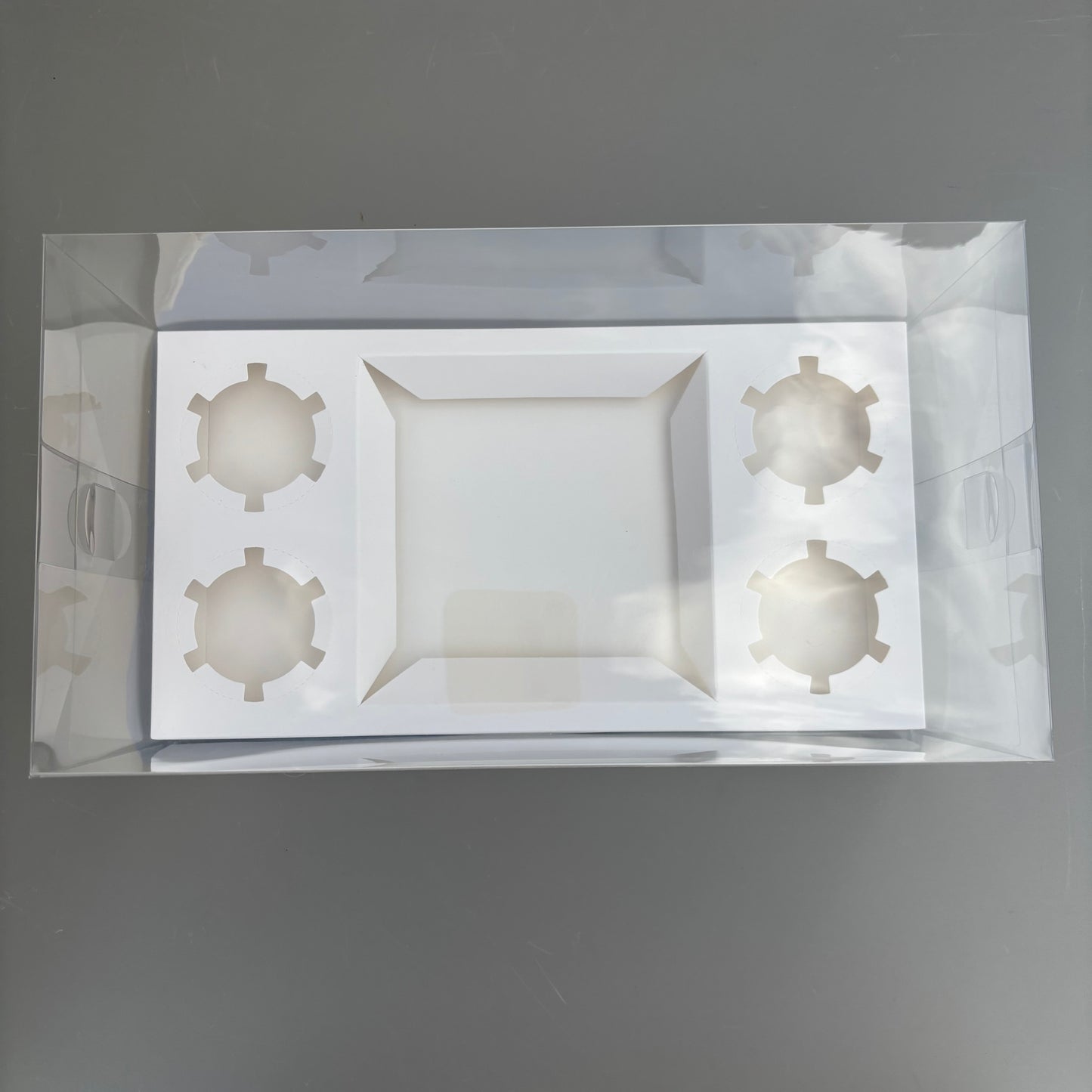 10 Boxes 4-cupcakes & bento cake clear box with paper insert