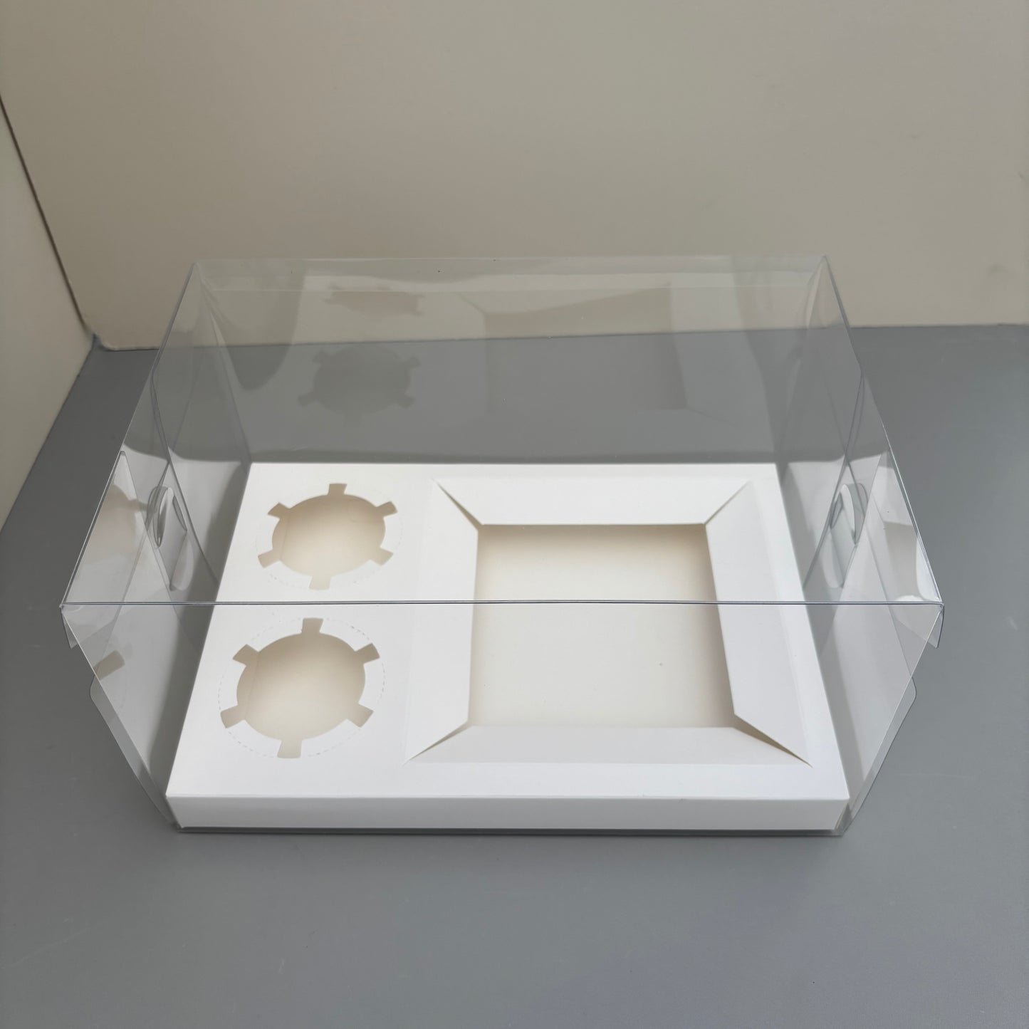 10 Boxes 2-cupcakes & bento cake clear box with paper insert