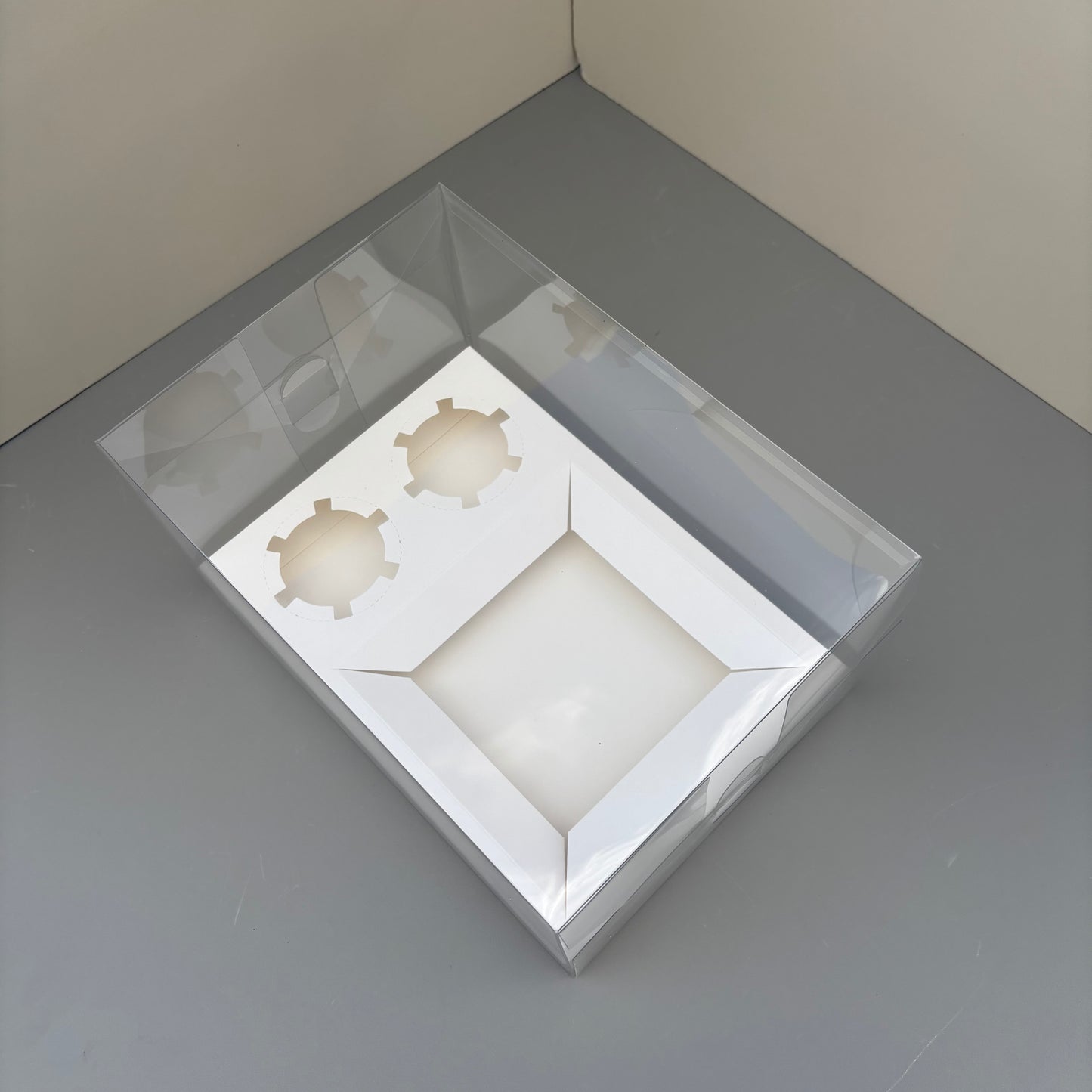 10 Boxes 2-cupcakes & bento cake clear box with paper insert
