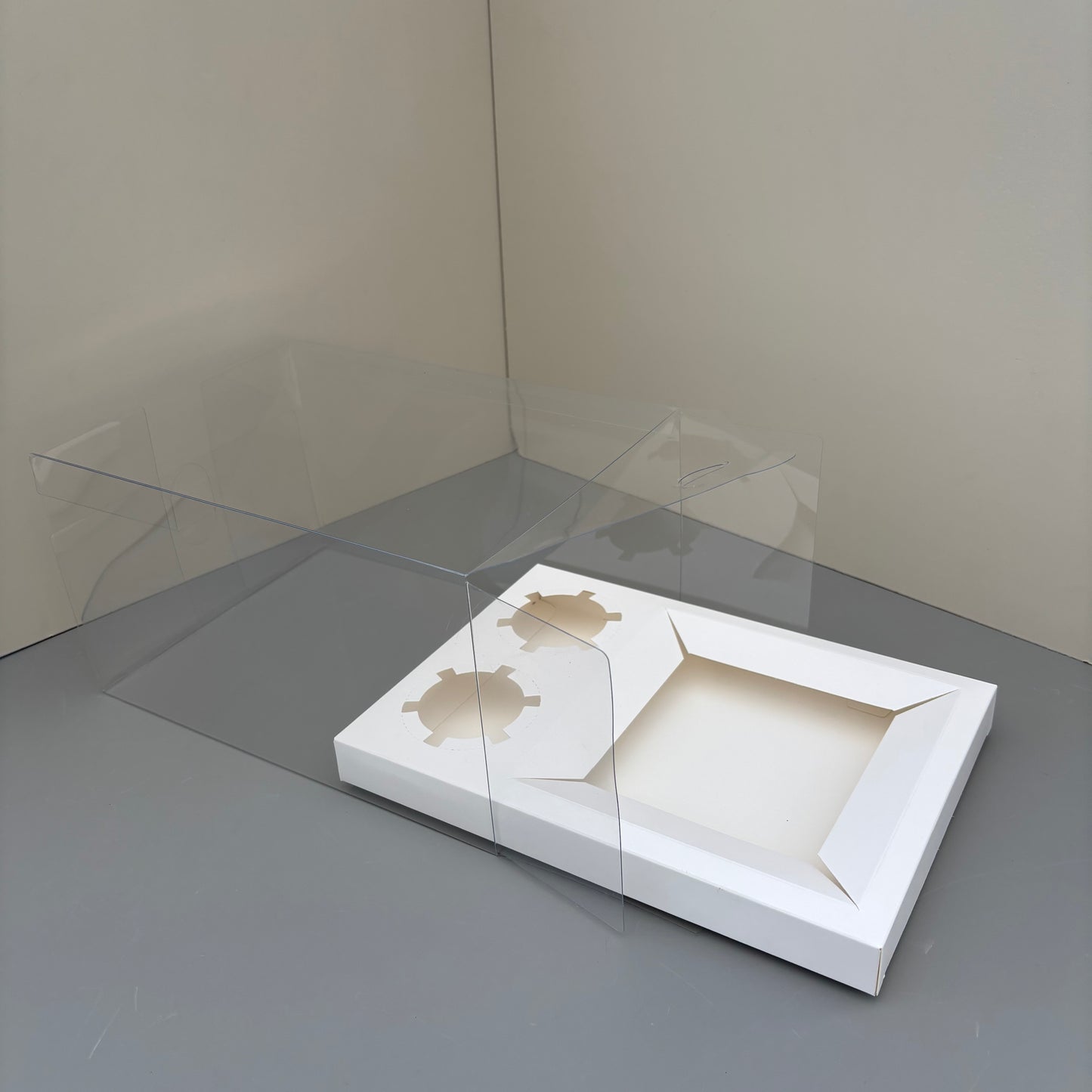 10 Boxes 2-cupcakes & bento cake clear box with paper insert