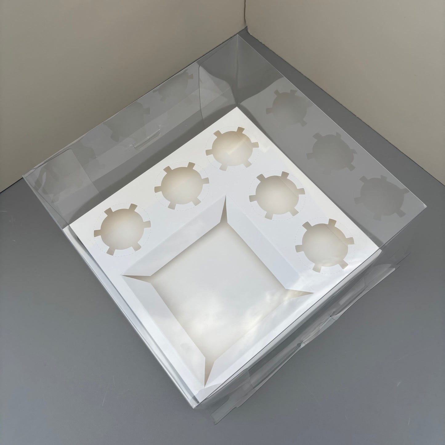 10 Boxes 5-cupcakes & bento cake clear box with paper insert