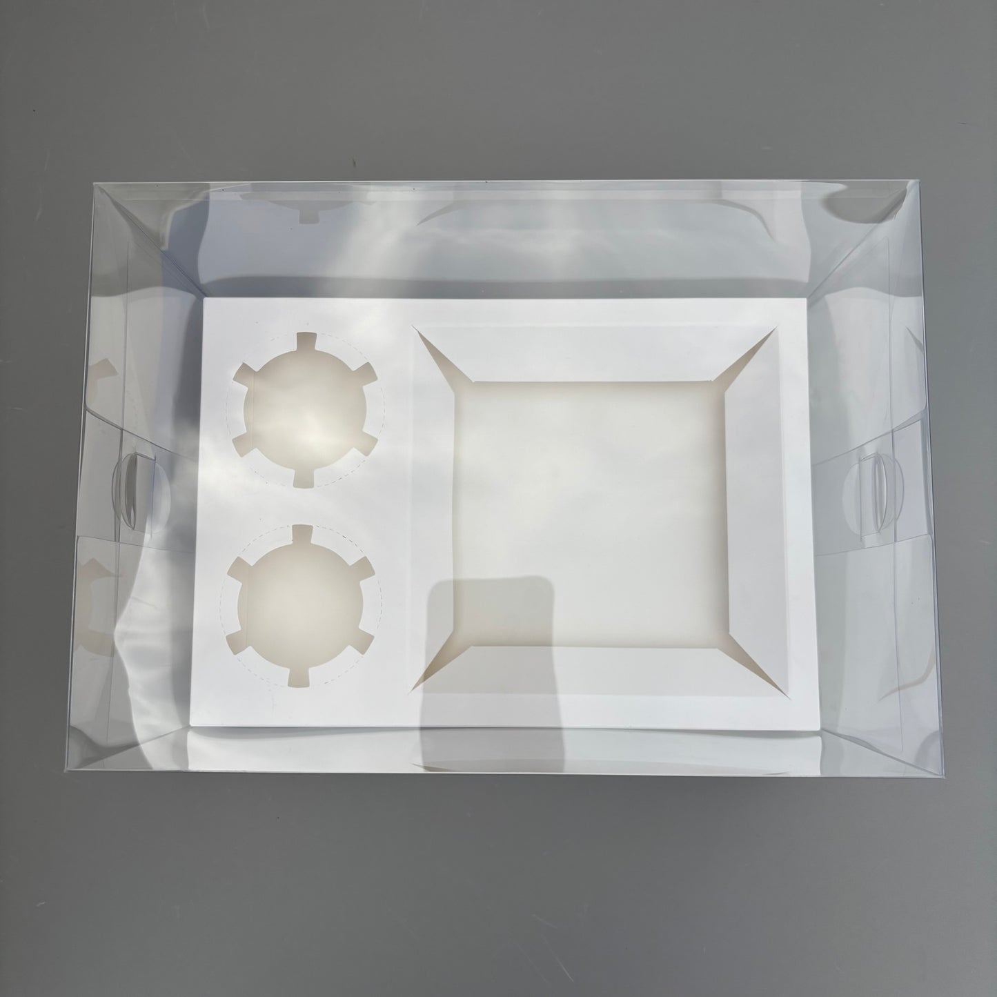 10 Boxes 2-cupcakes & bento cake clear box with paper insert